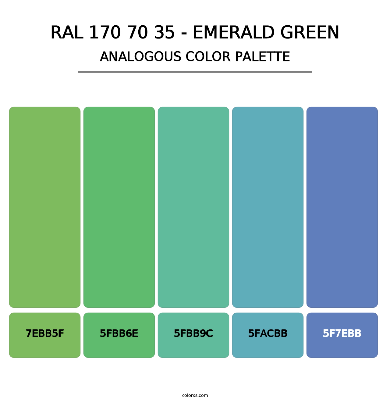 RAL 170 70 35 - Emerald Green - Analogous Color Palette