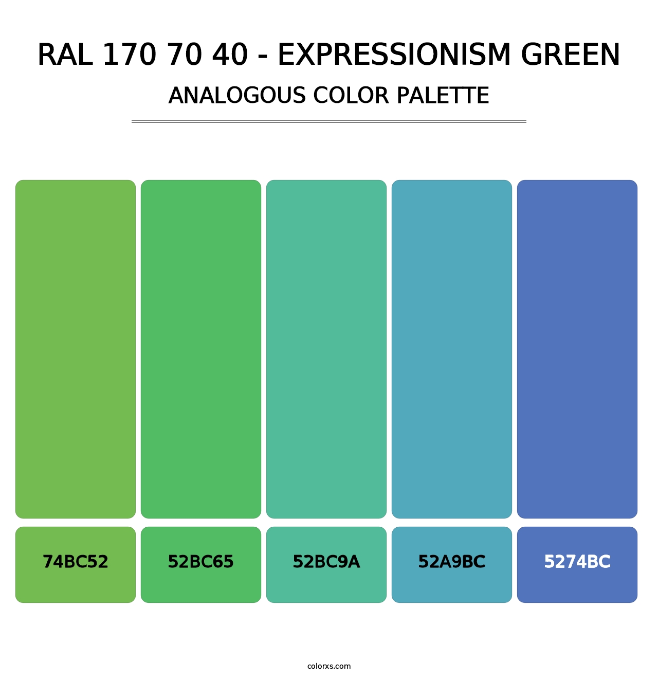 RAL 170 70 40 - Expressionism Green - Analogous Color Palette