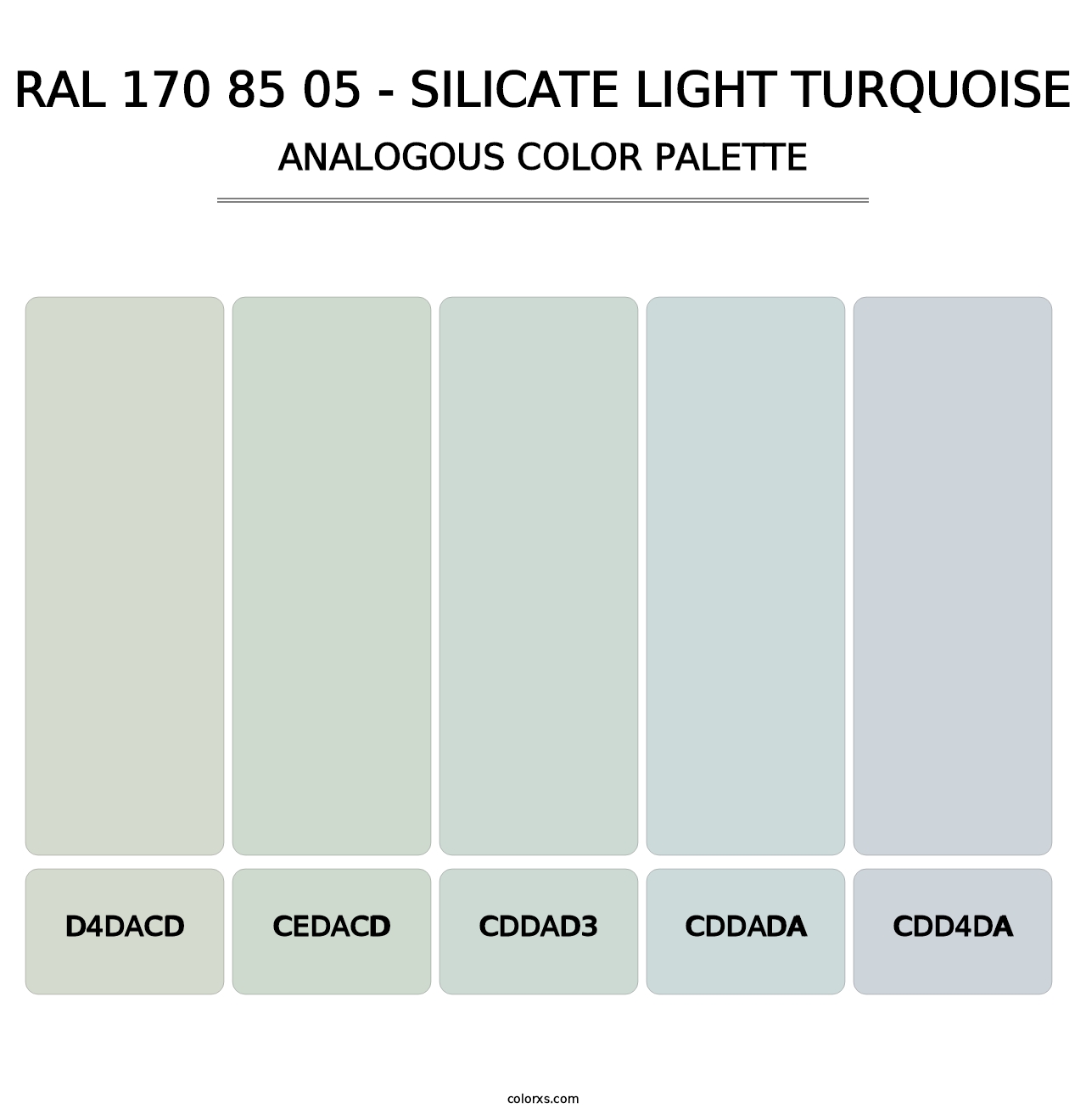 RAL 170 85 05 - Silicate Light Turquoise - Analogous Color Palette