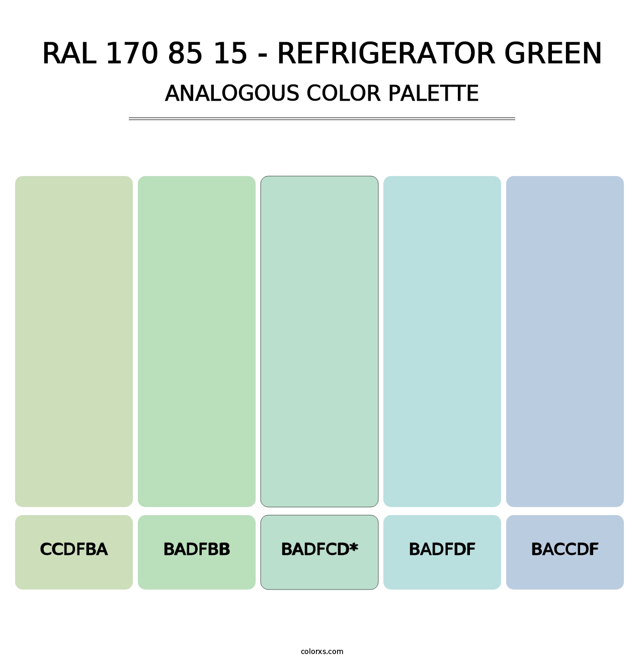 RAL 170 85 15 - Refrigerator Green - Analogous Color Palette