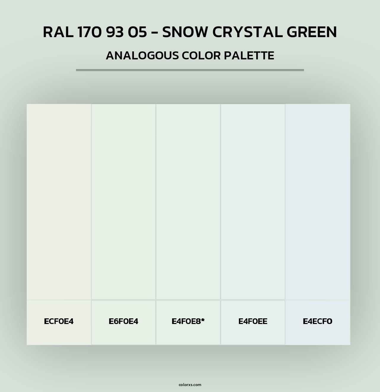 RAL 170 93 05 - Snow Crystal Green - Analogous Color Palette