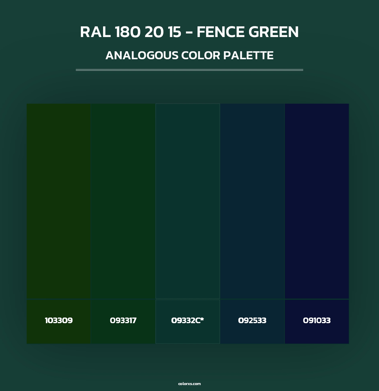 RAL 180 20 15 - Fence Green - Analogous Color Palette