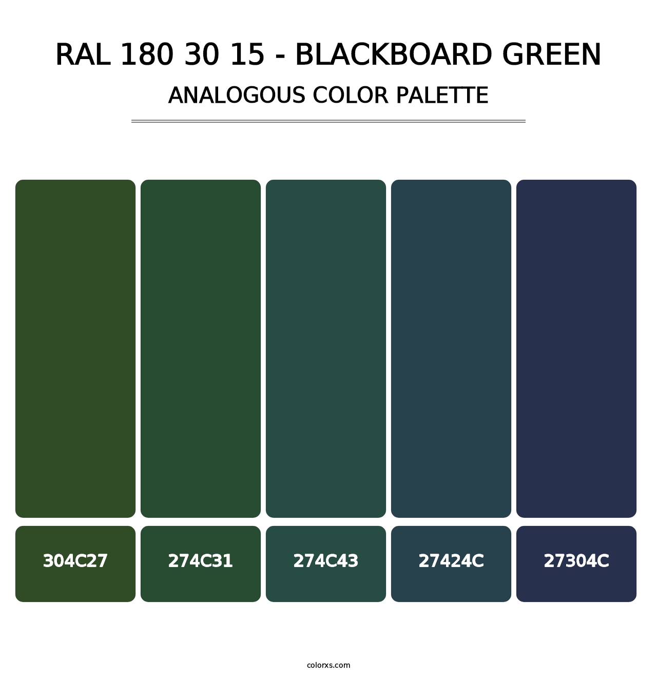 RAL 180 30 15 - Blackboard Green - Analogous Color Palette