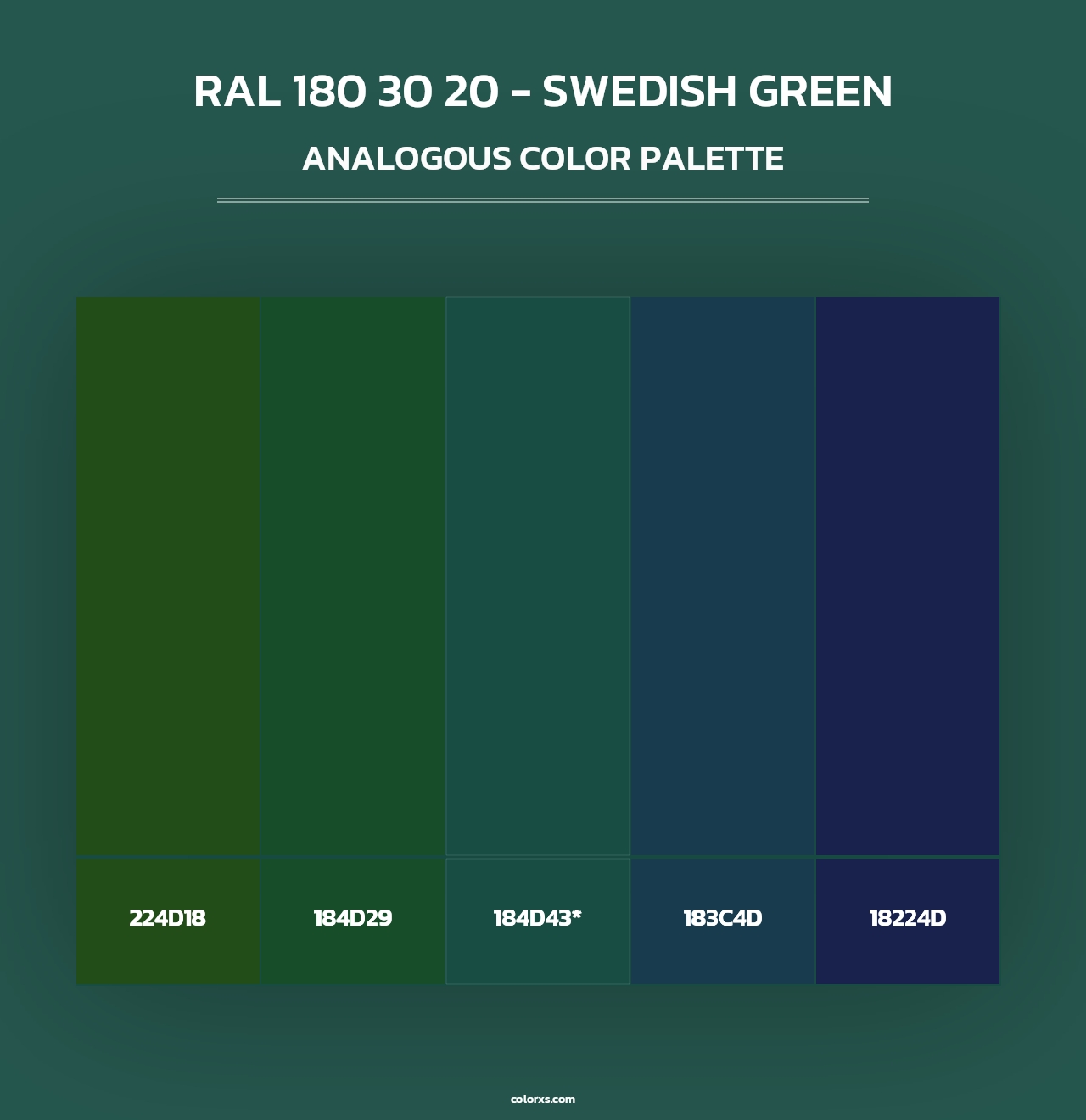 RAL 180 30 20 - Swedish Green - Analogous Color Palette