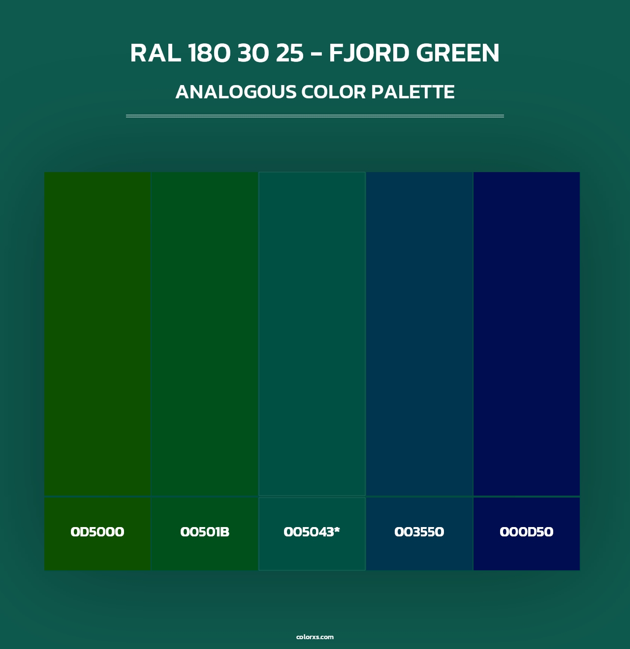 RAL 180 30 25 - Fjord Green - Analogous Color Palette