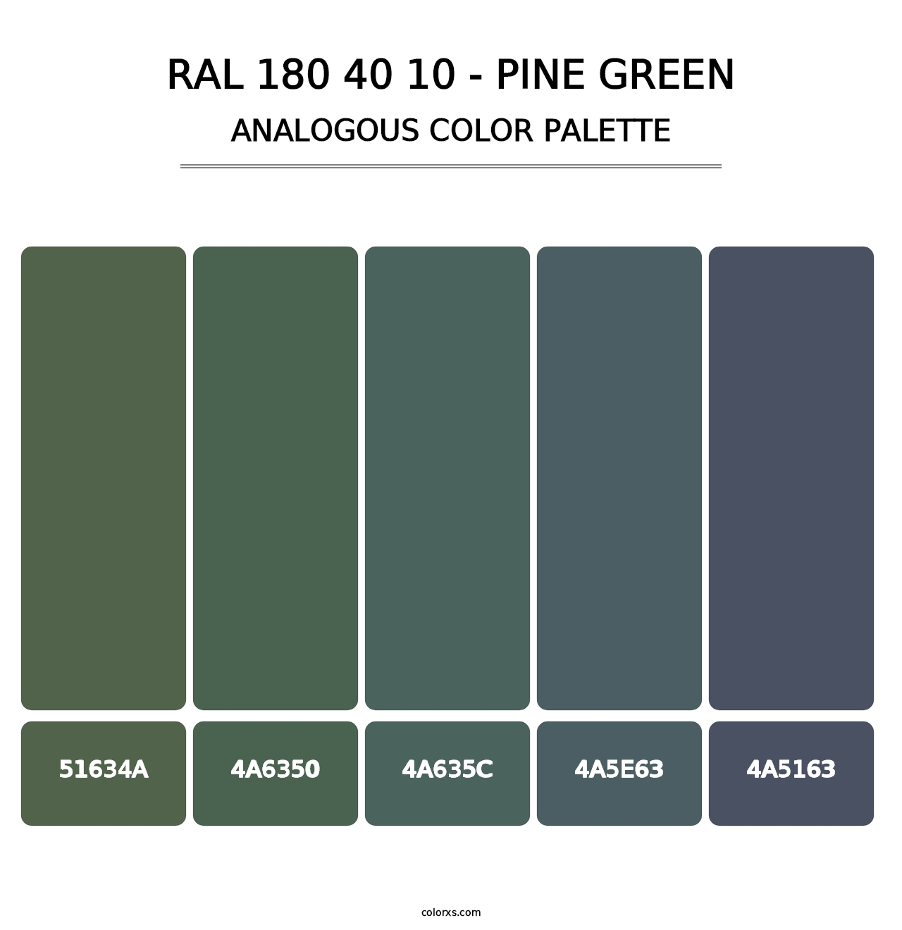 RAL 180 40 10 - Pine Green - Analogous Color Palette