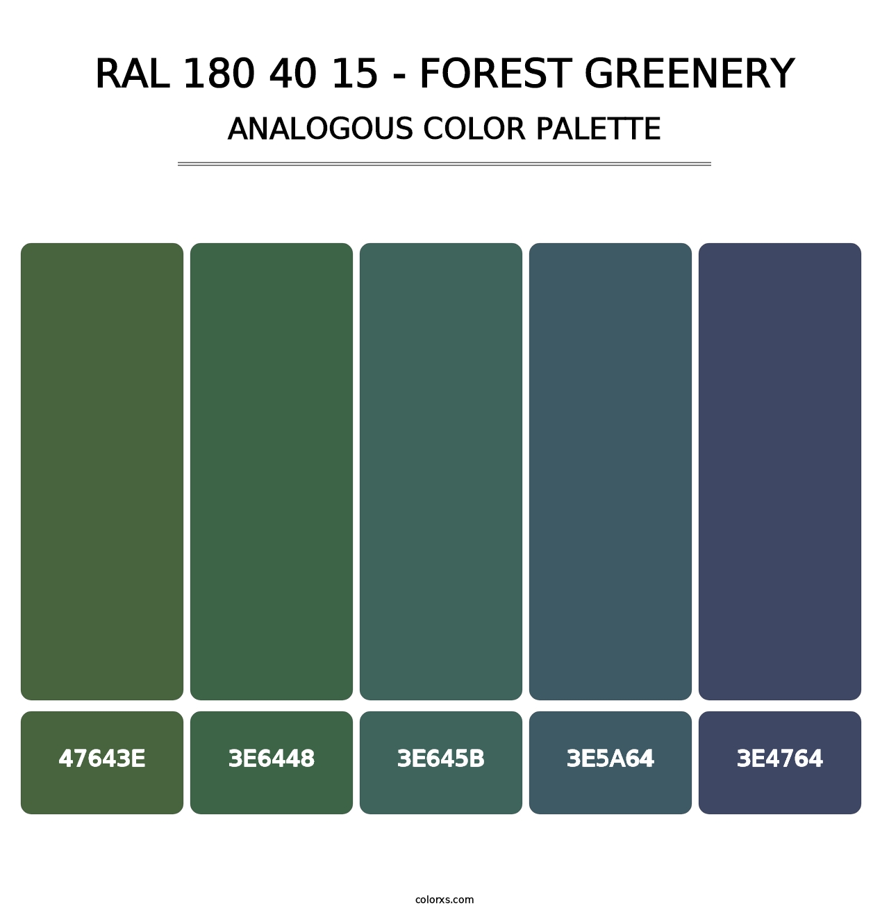 RAL 180 40 15 - Forest Greenery - Analogous Color Palette