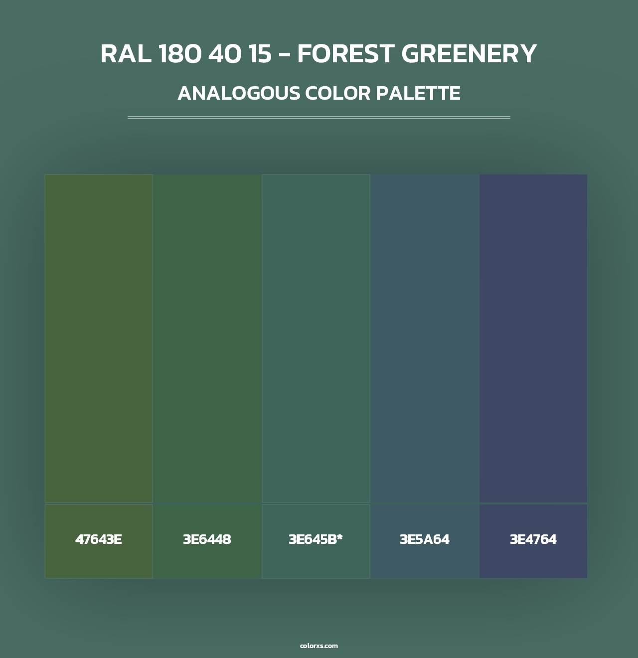RAL 180 40 15 - Forest Greenery - Analogous Color Palette