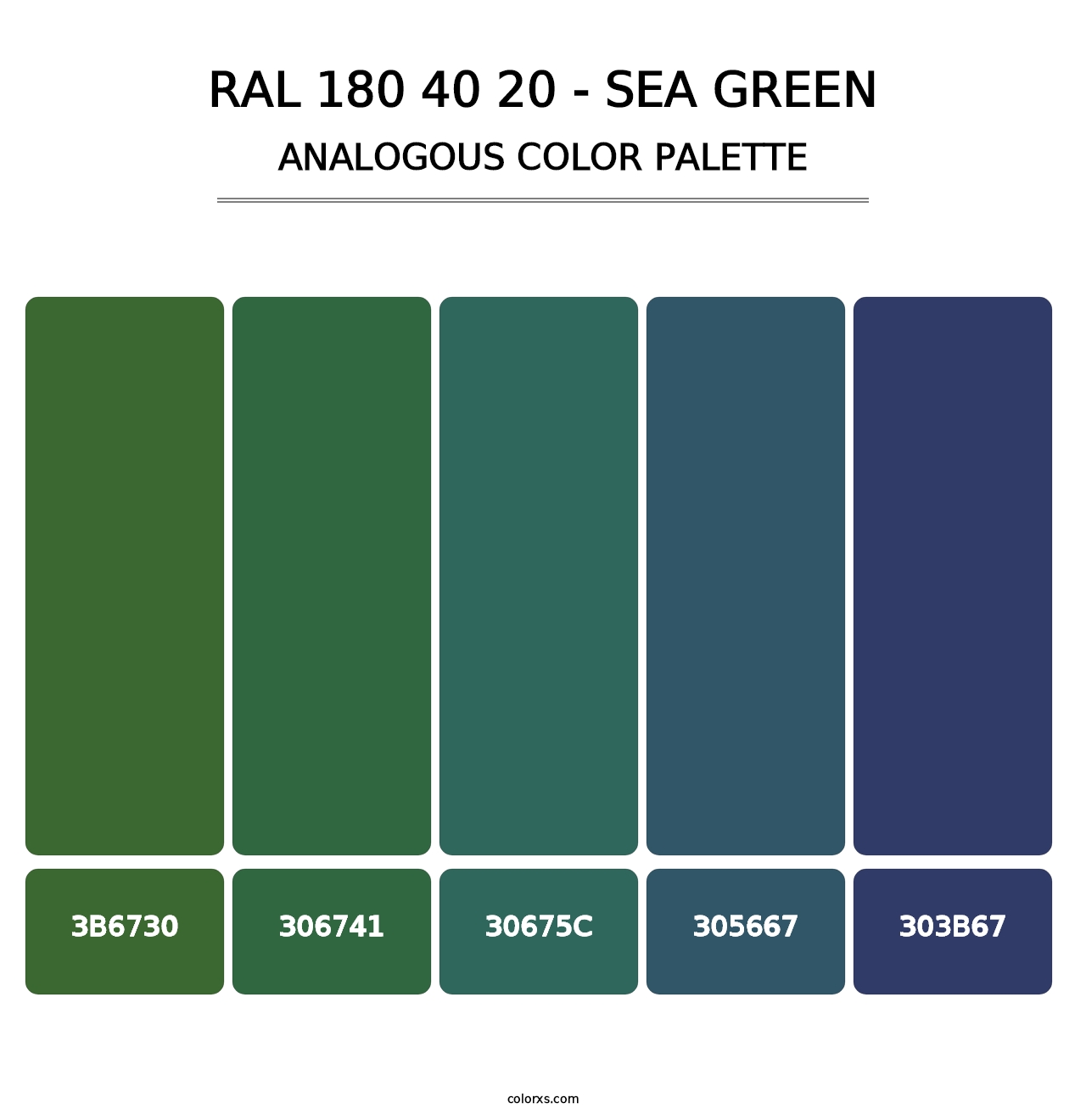 RAL 180 40 20 - Sea Green - Analogous Color Palette