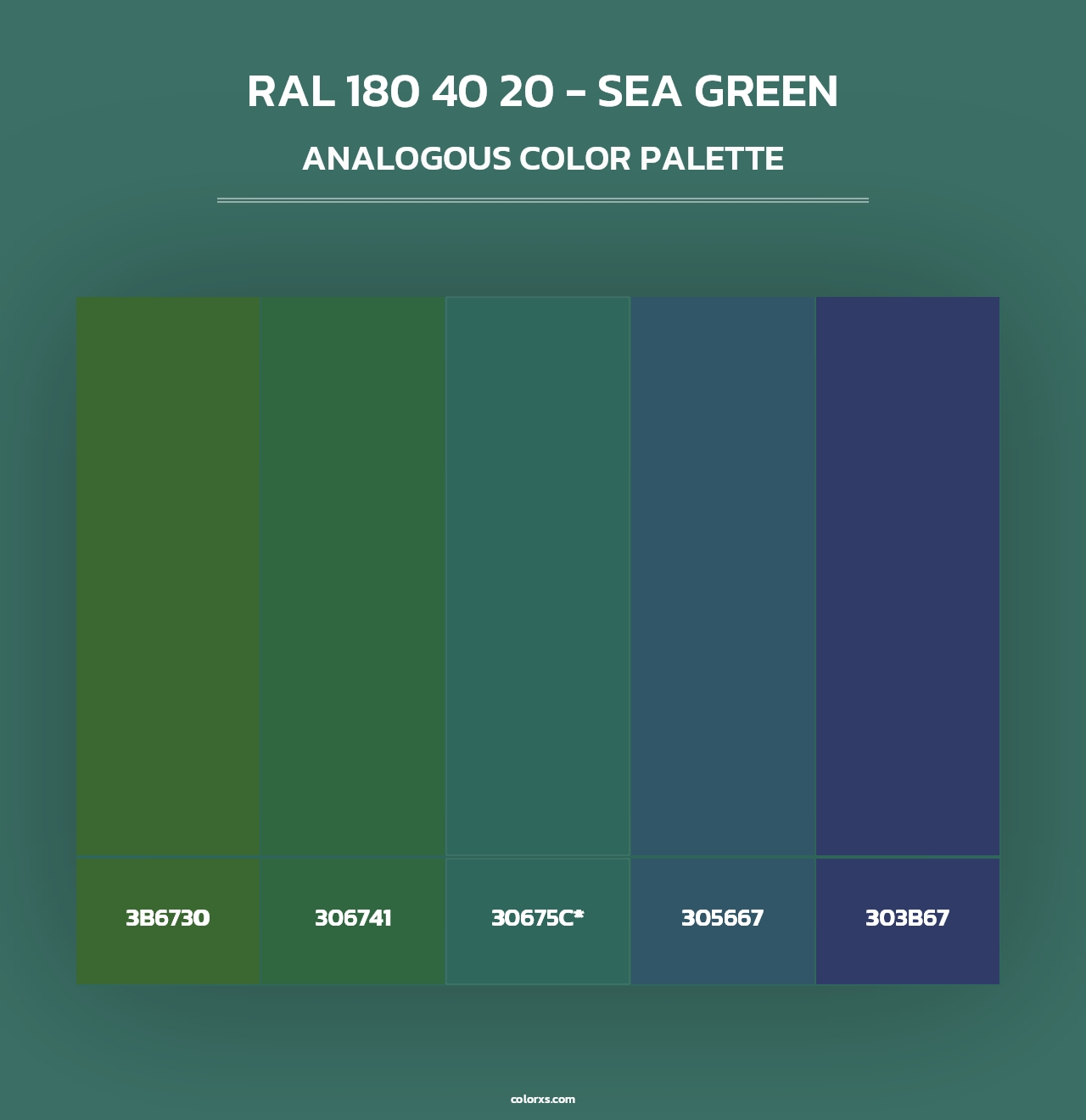 RAL 180 40 20 - Sea Green - Analogous Color Palette