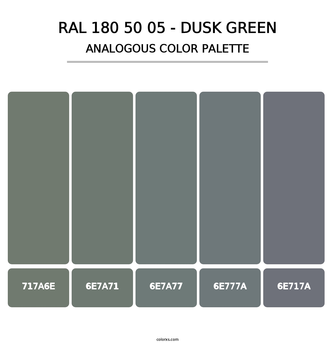RAL 180 50 05 - Dusk Green - Analogous Color Palette