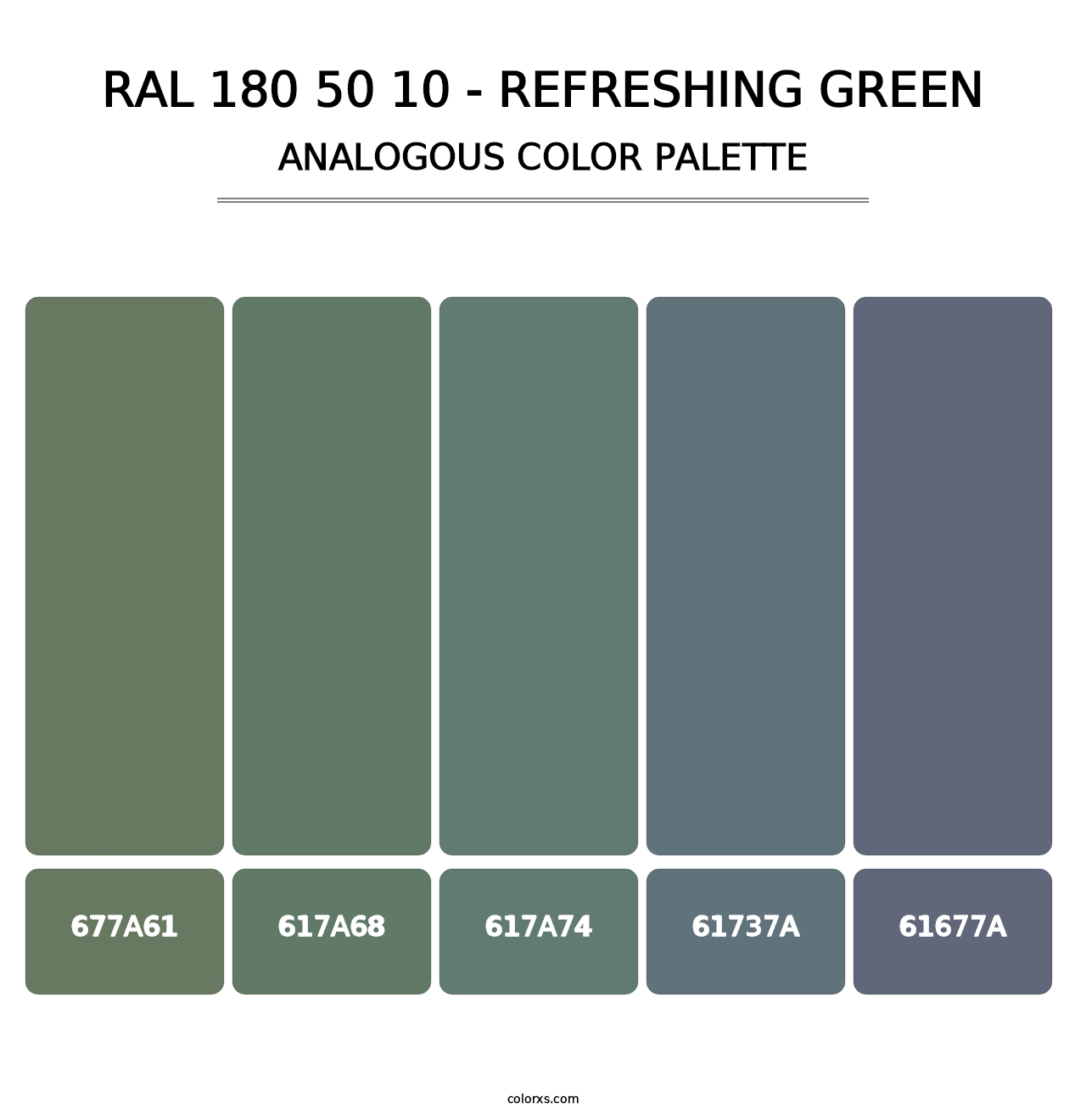 RAL 180 50 10 - Refreshing Green - Analogous Color Palette