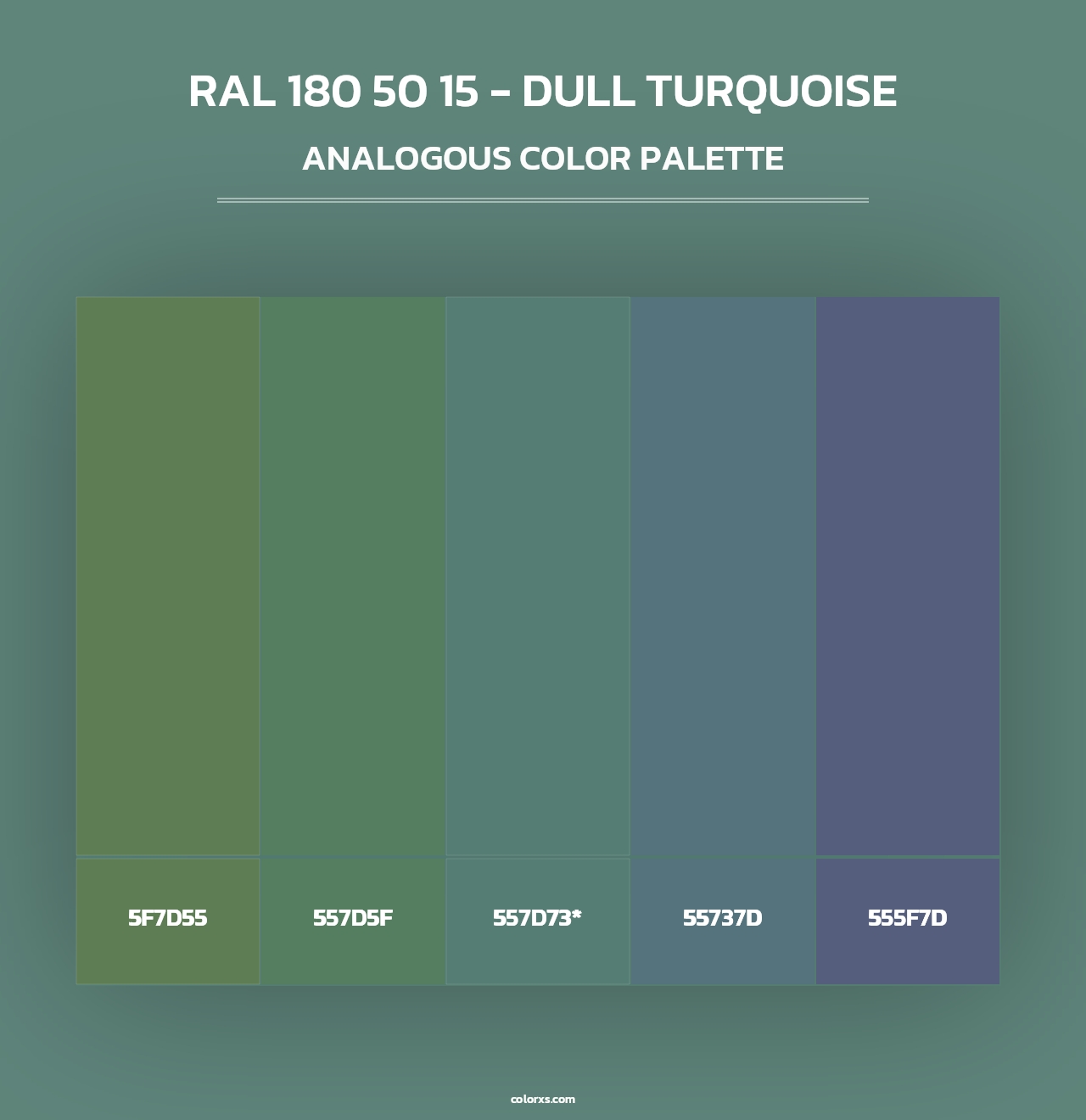 RAL 180 50 15 - Dull Turquoise - Analogous Color Palette