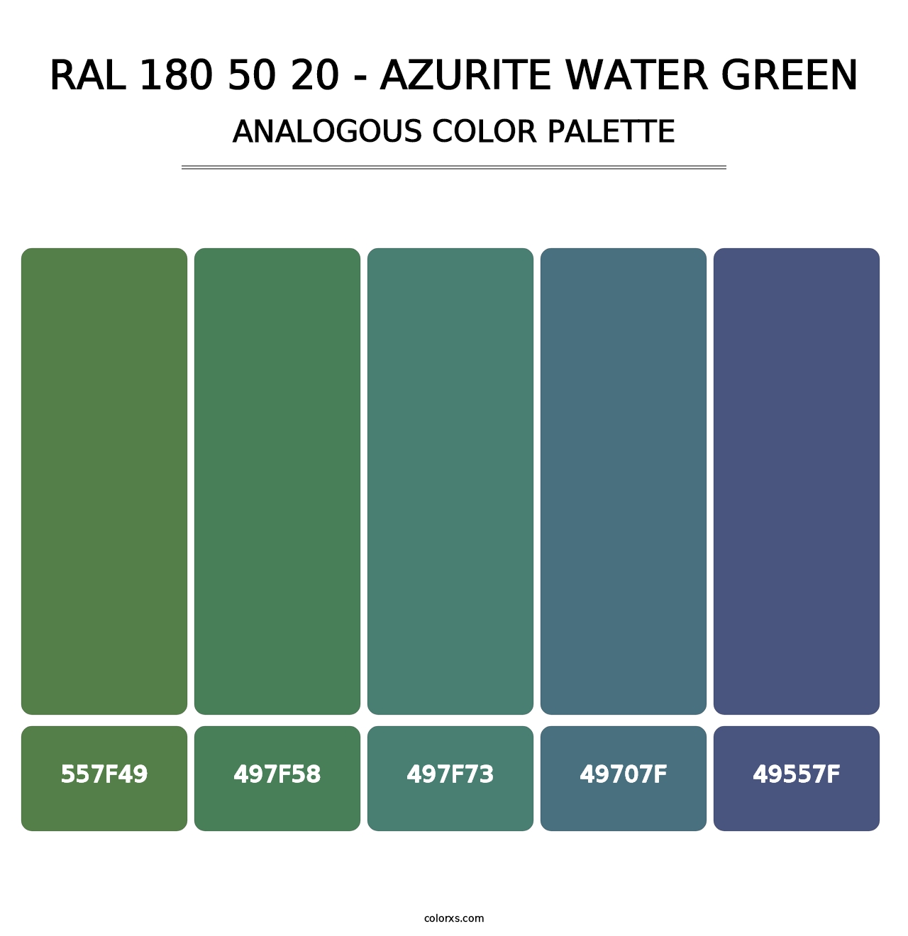 RAL 180 50 20 - Azurite Water Green - Analogous Color Palette