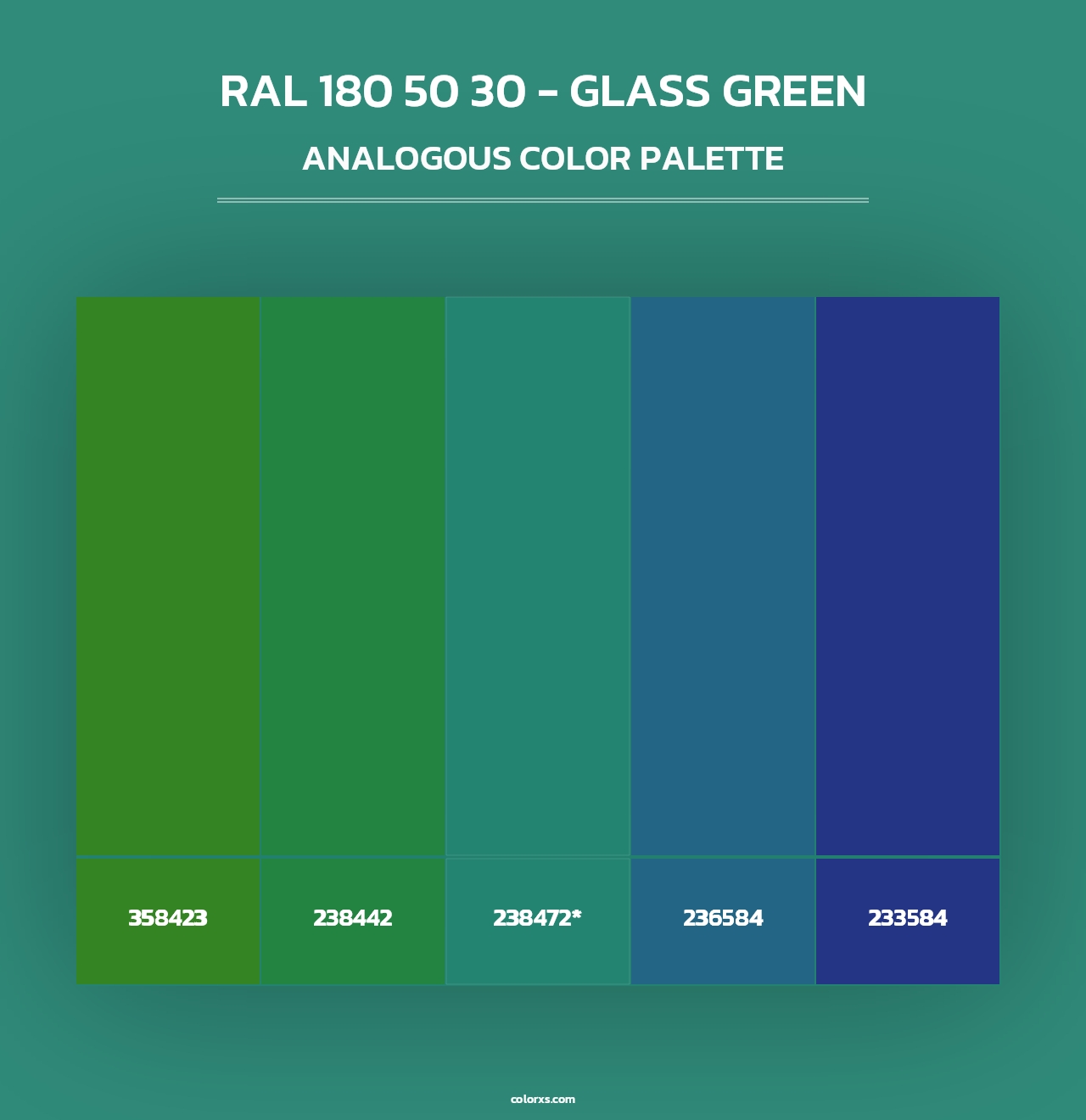 RAL 180 50 30 - Glass Green - Analogous Color Palette