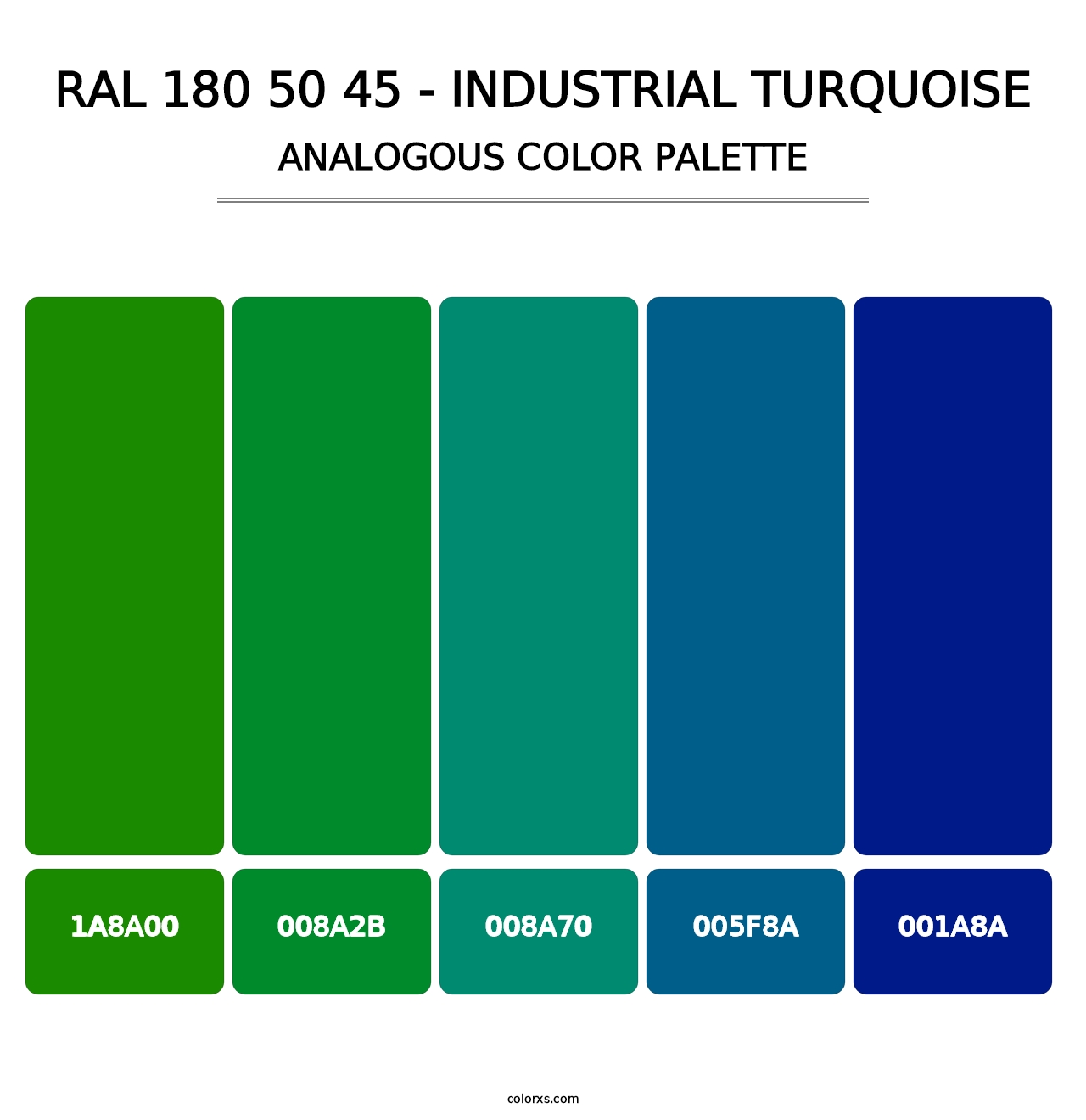 RAL 180 50 45 - Industrial Turquoise - Analogous Color Palette