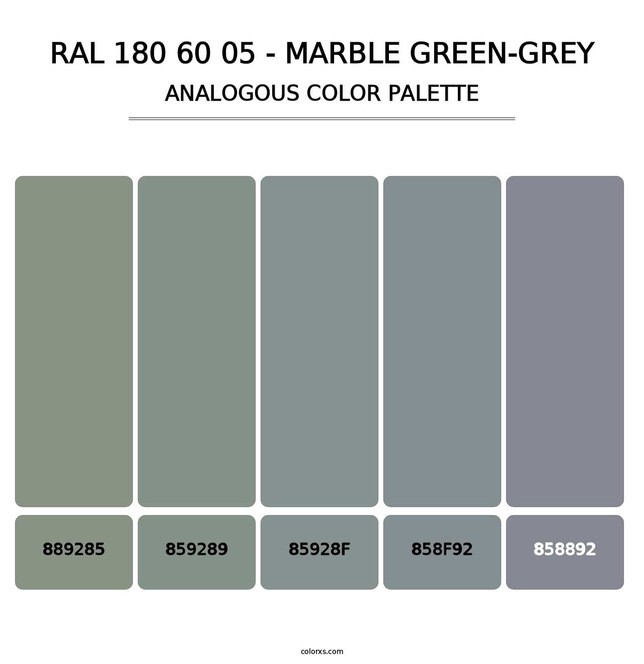 RAL 180 60 05 - Marble Green-Grey - Analogous Color Palette