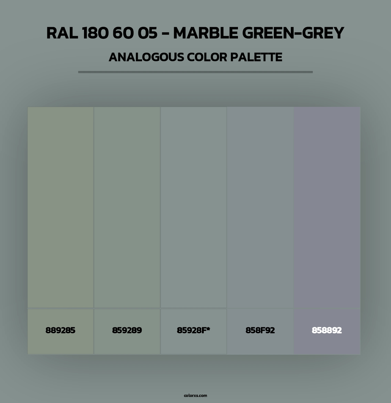 RAL 180 60 05 - Marble Green-Grey - Analogous Color Palette
