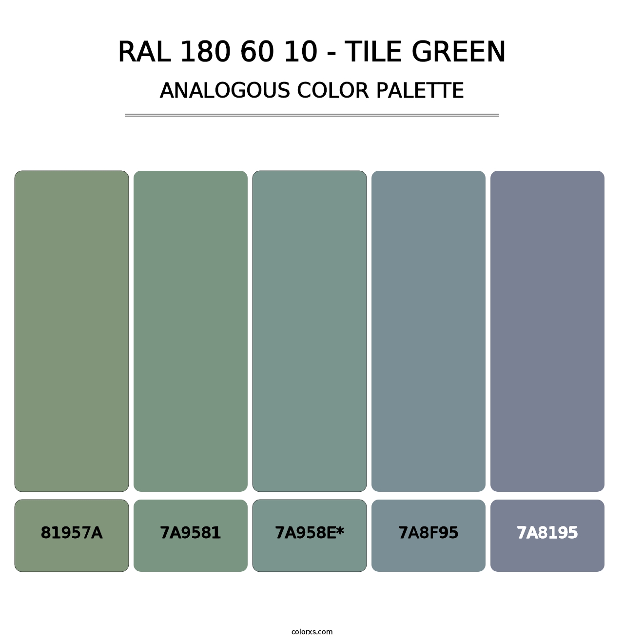 RAL 180 60 10 - Tile Green - Analogous Color Palette