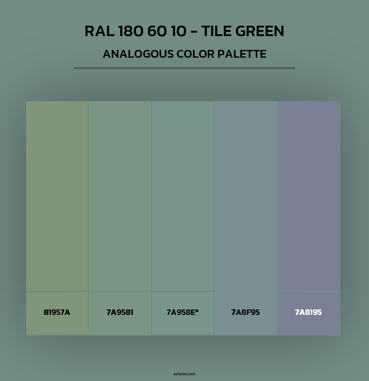 RAL 180 60 10 - Tile Green - Analogous Color Palette