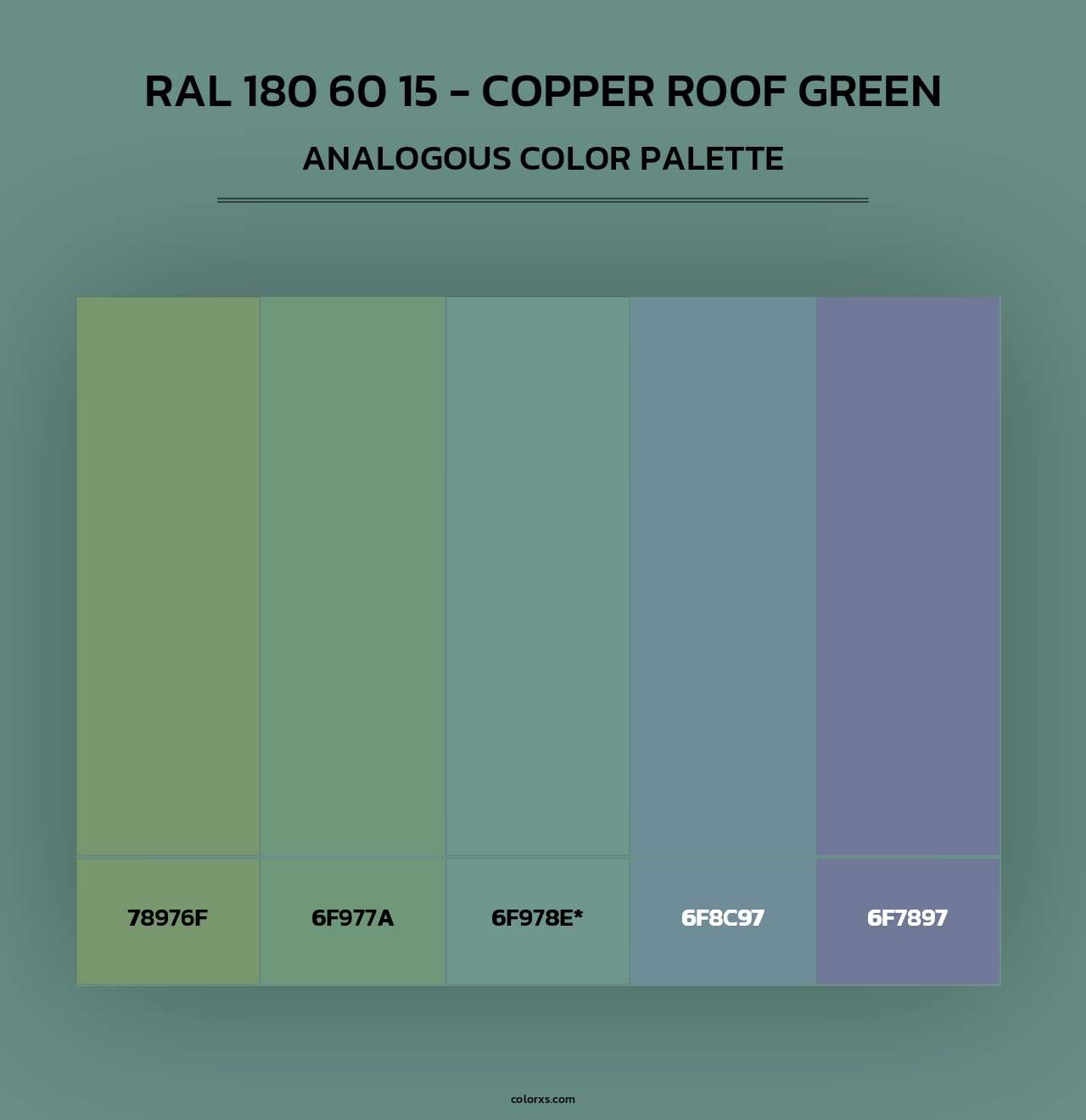 RAL 180 60 15 - Copper Roof Green - Analogous Color Palette
