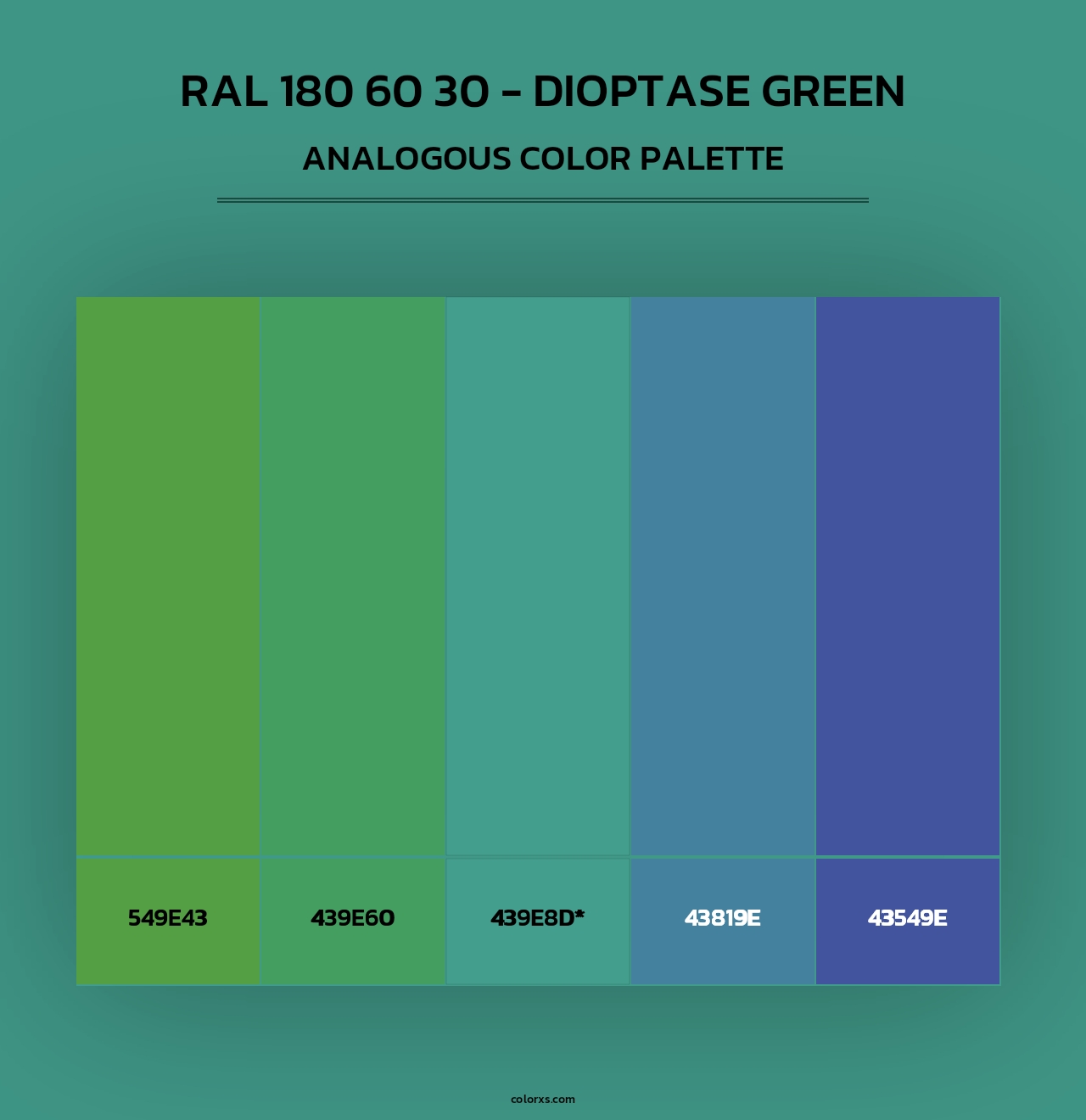RAL 180 60 30 - Dioptase Green - Analogous Color Palette