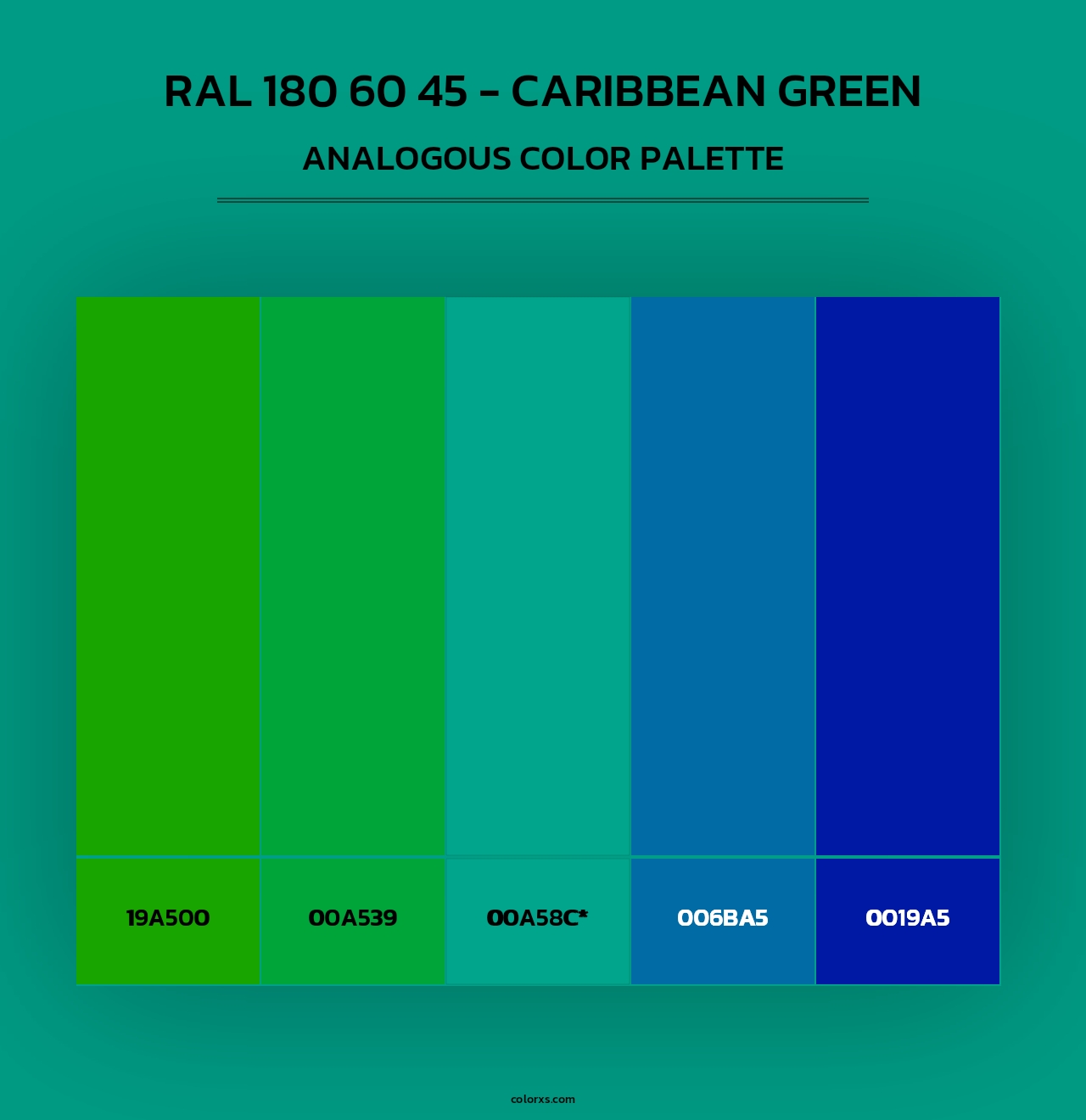 RAL 180 60 45 - Caribbean Green - Analogous Color Palette