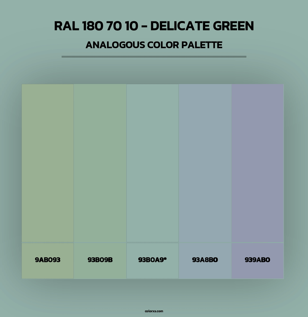 RAL 180 70 10 - Delicate Green - Analogous Color Palette