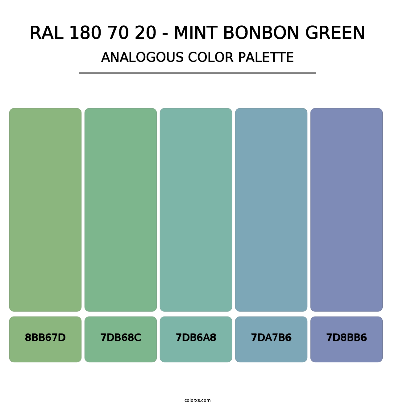 RAL 180 70 20 - Mint Bonbon Green - Analogous Color Palette
