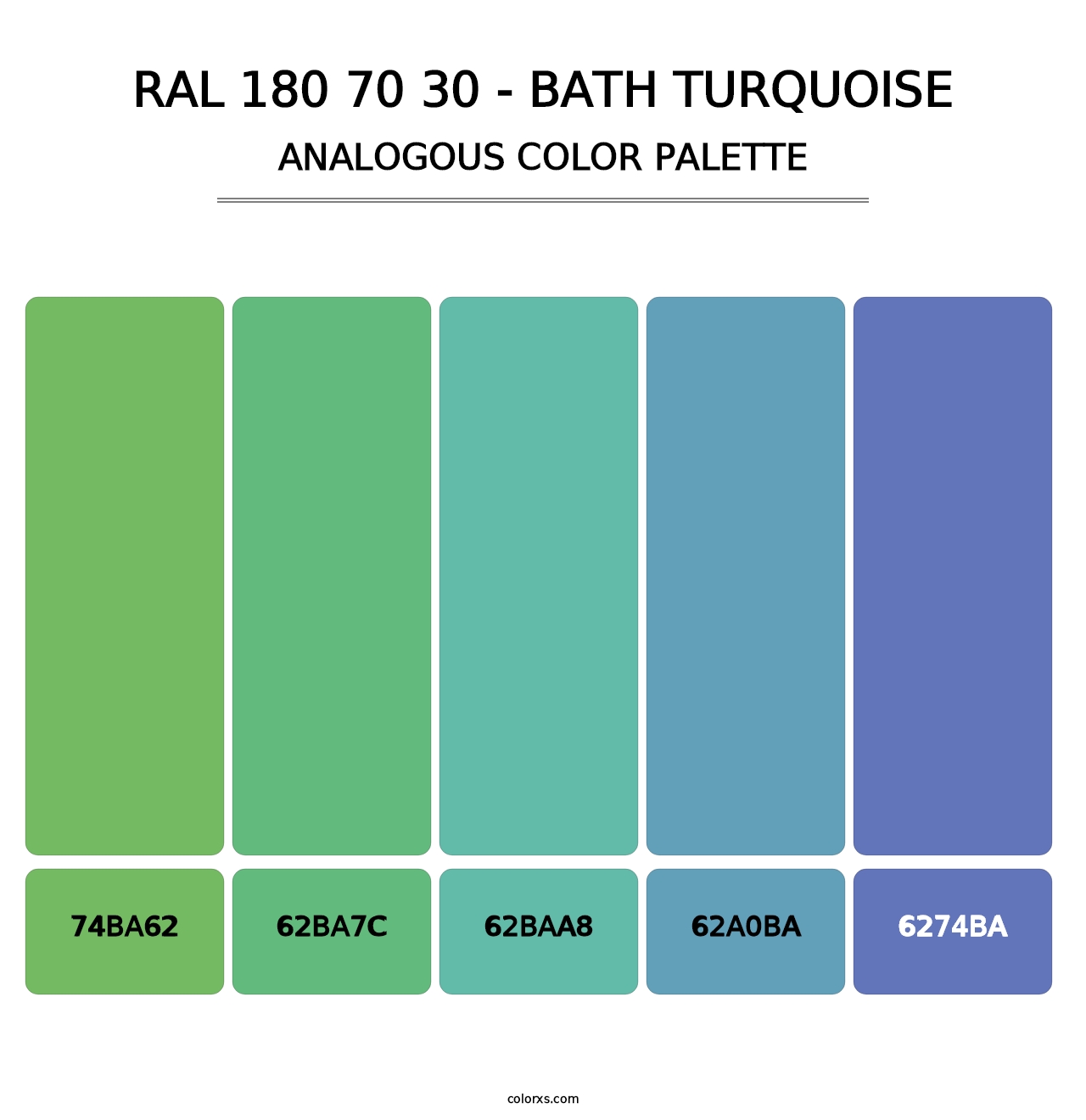 RAL 180 70 30 - Bath Turquoise - Analogous Color Palette