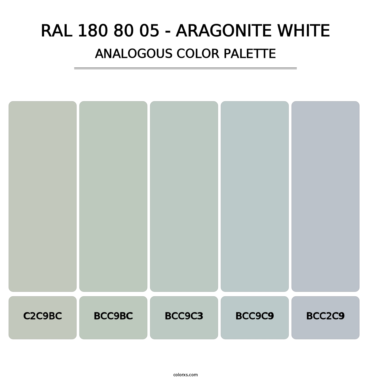 RAL 180 80 05 - Aragonite White - Analogous Color Palette