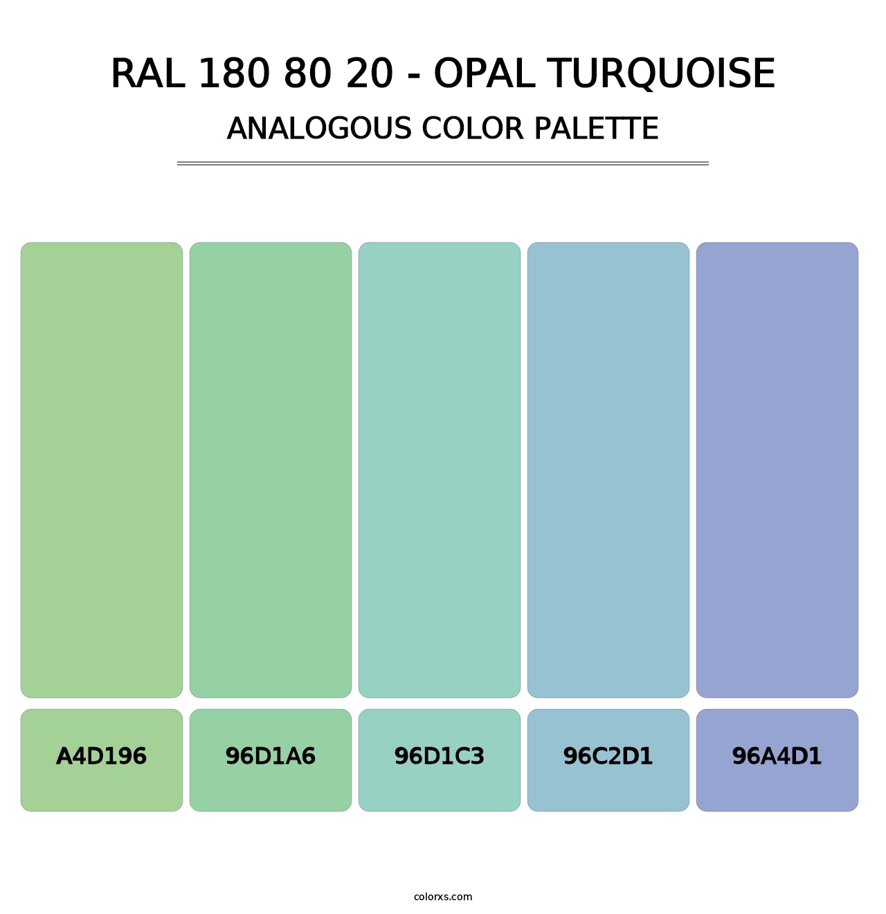 RAL 180 80 20 - Opal Turquoise - Analogous Color Palette
