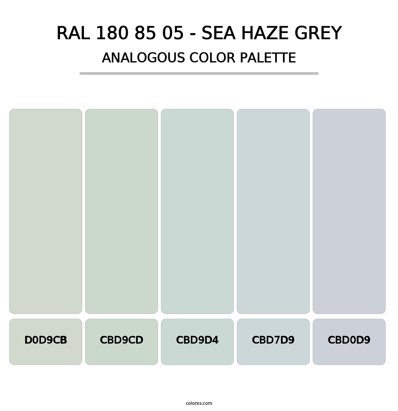 RAL 180 85 05 - Sea Haze Grey - Analogous Color Palette
