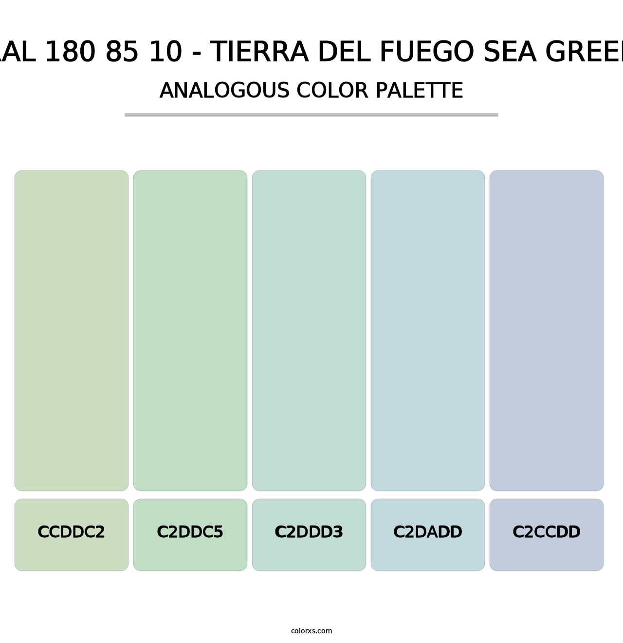RAL 180 85 10 - Tierra Del Fuego Sea Green - Analogous Color Palette