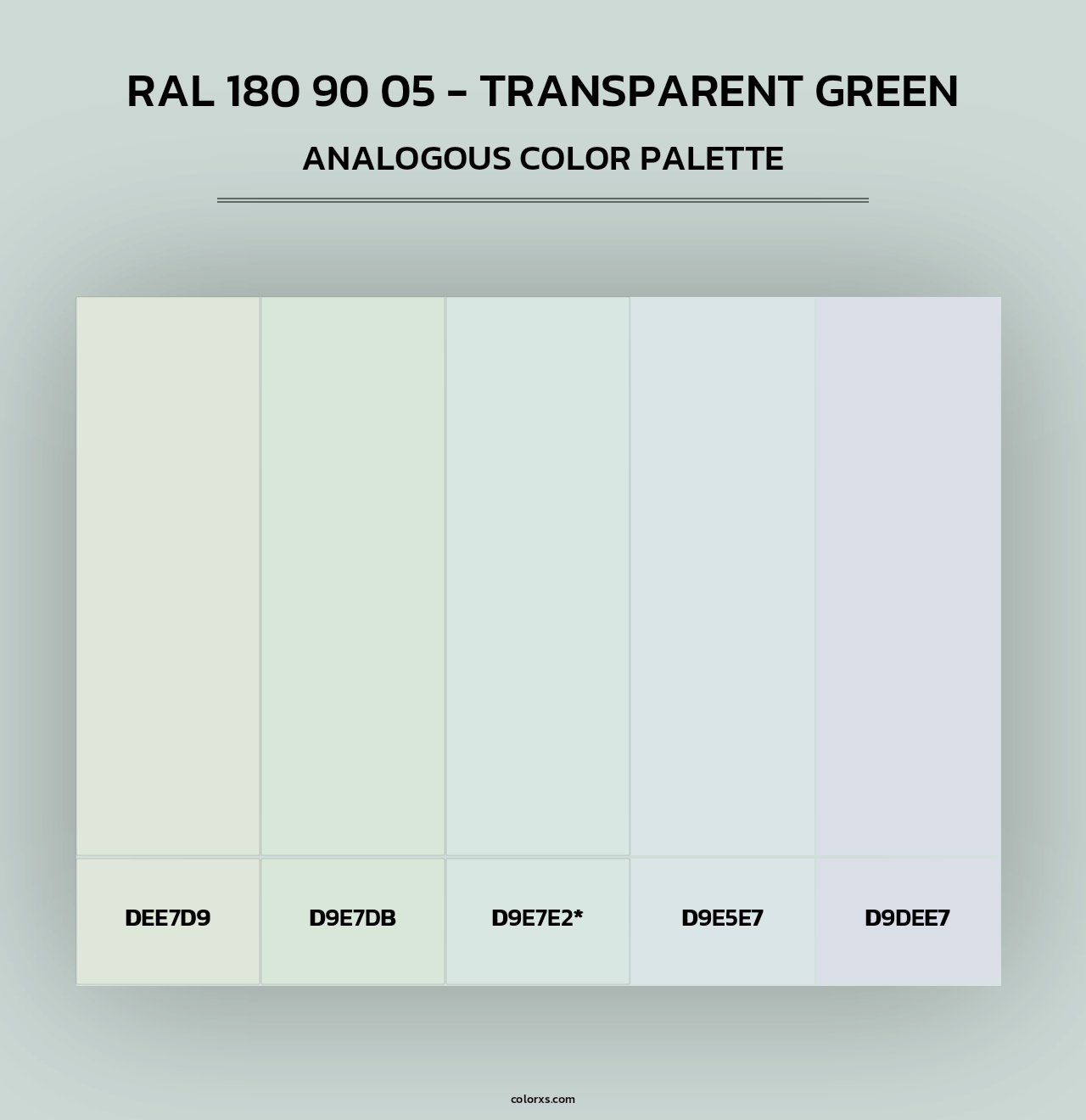 RAL 180 90 05 - Transparent Green - Analogous Color Palette
