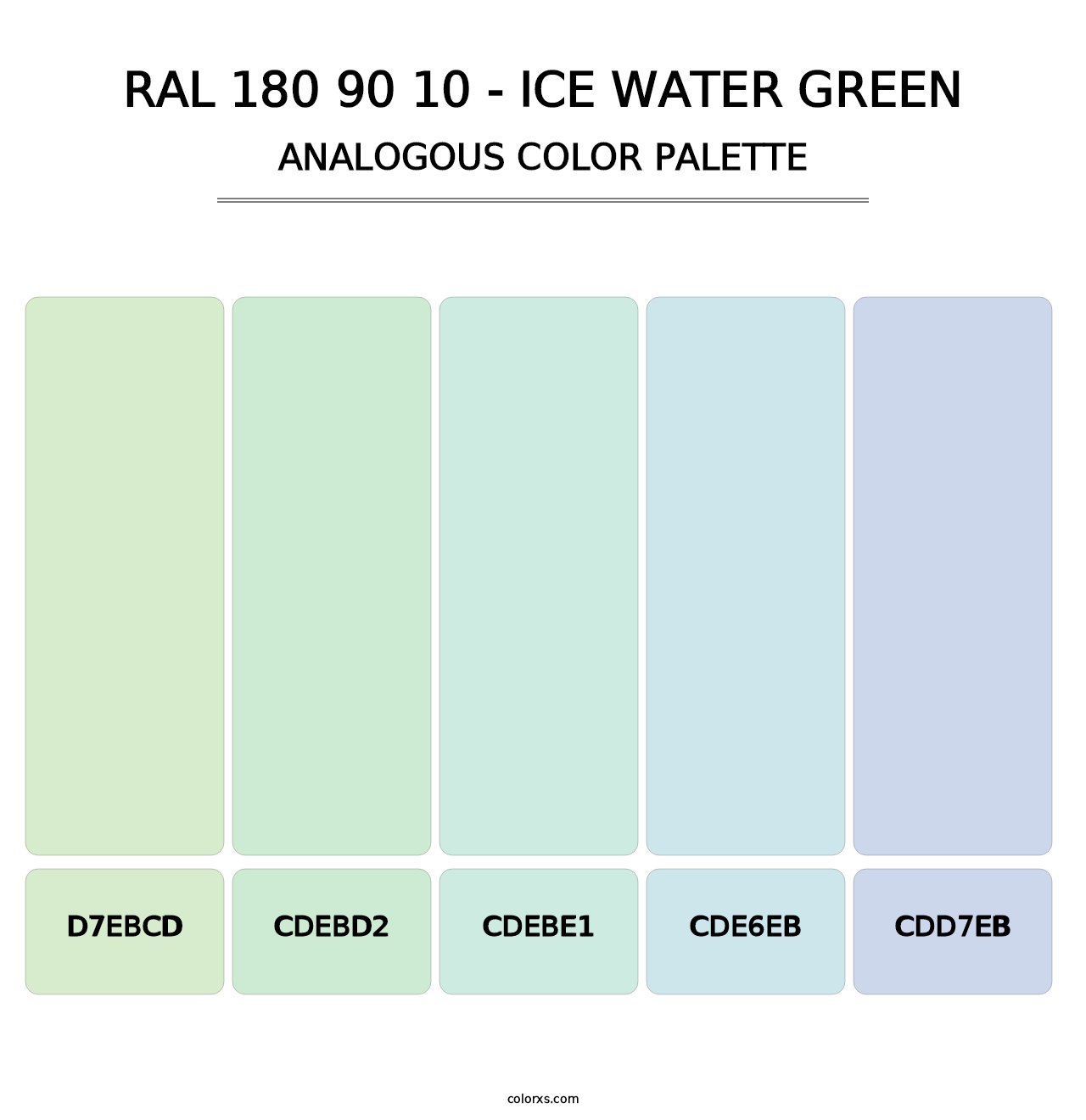 RAL 180 90 10 - Ice Water Green - Analogous Color Palette