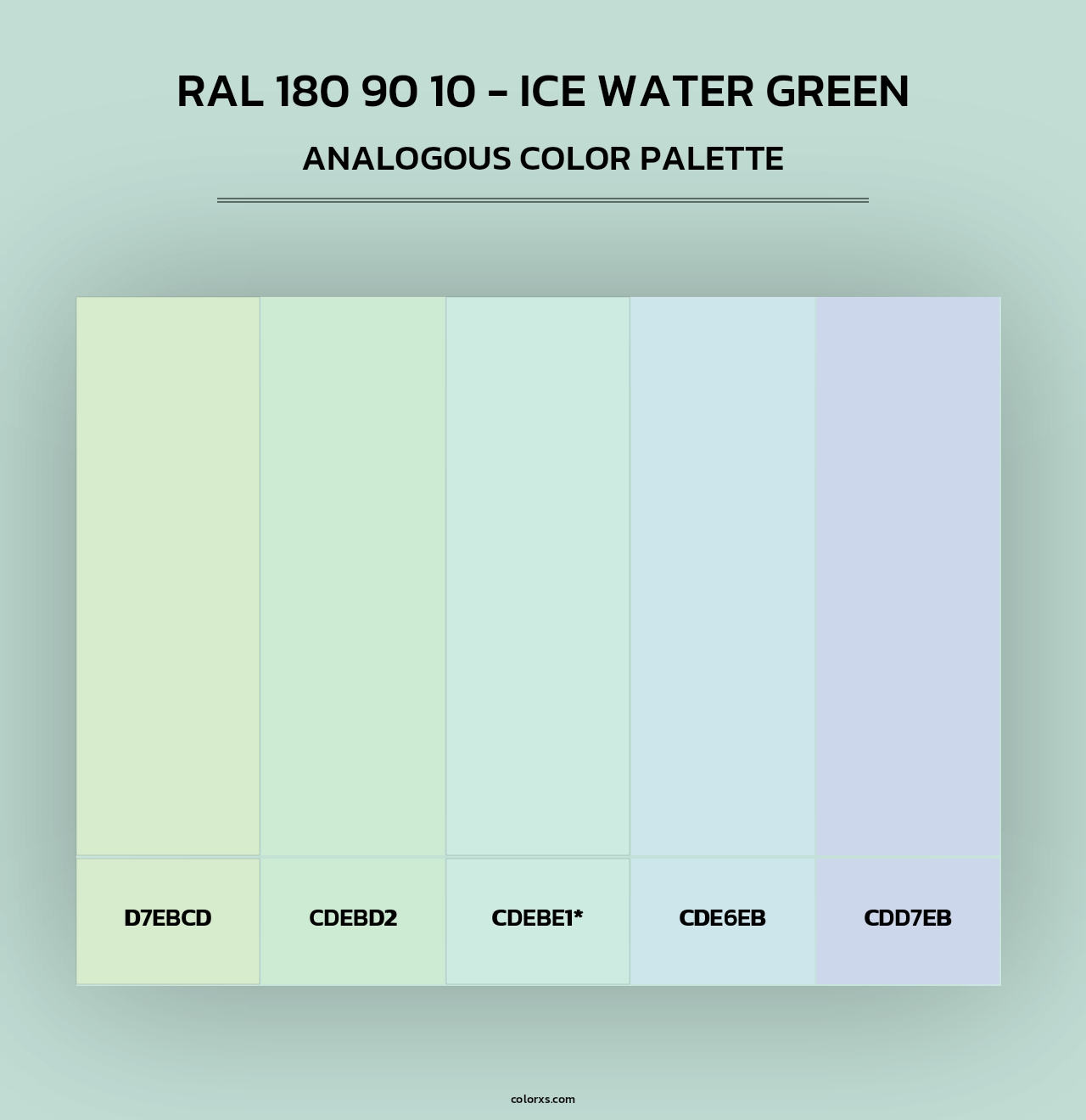 RAL 180 90 10 - Ice Water Green - Analogous Color Palette