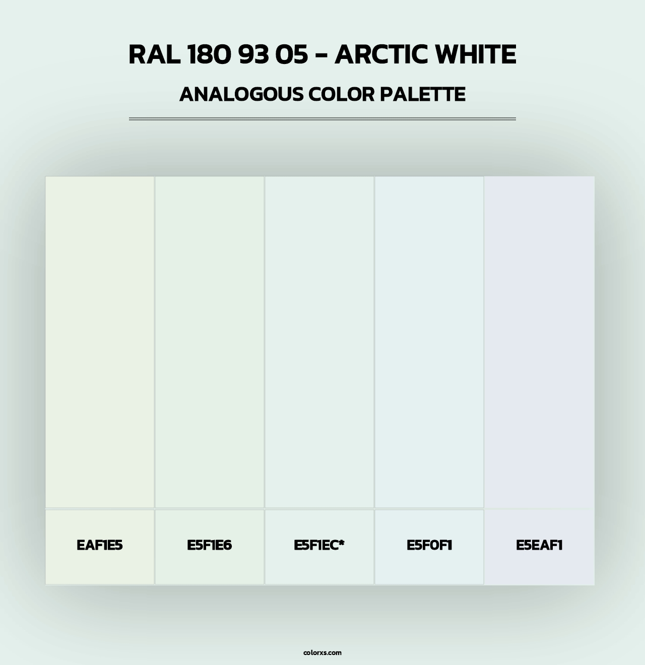 RAL 180 93 05 - Arctic White - Analogous Color Palette