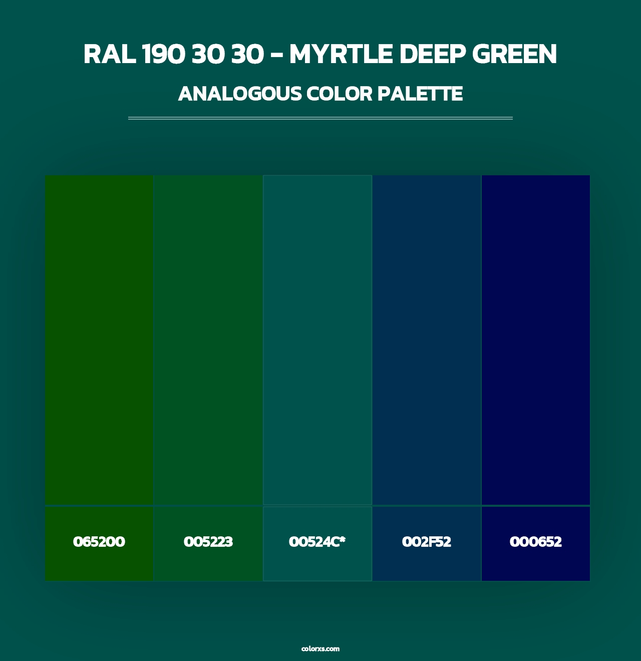 RAL 190 30 30 - Myrtle Deep Green - Analogous Color Palette