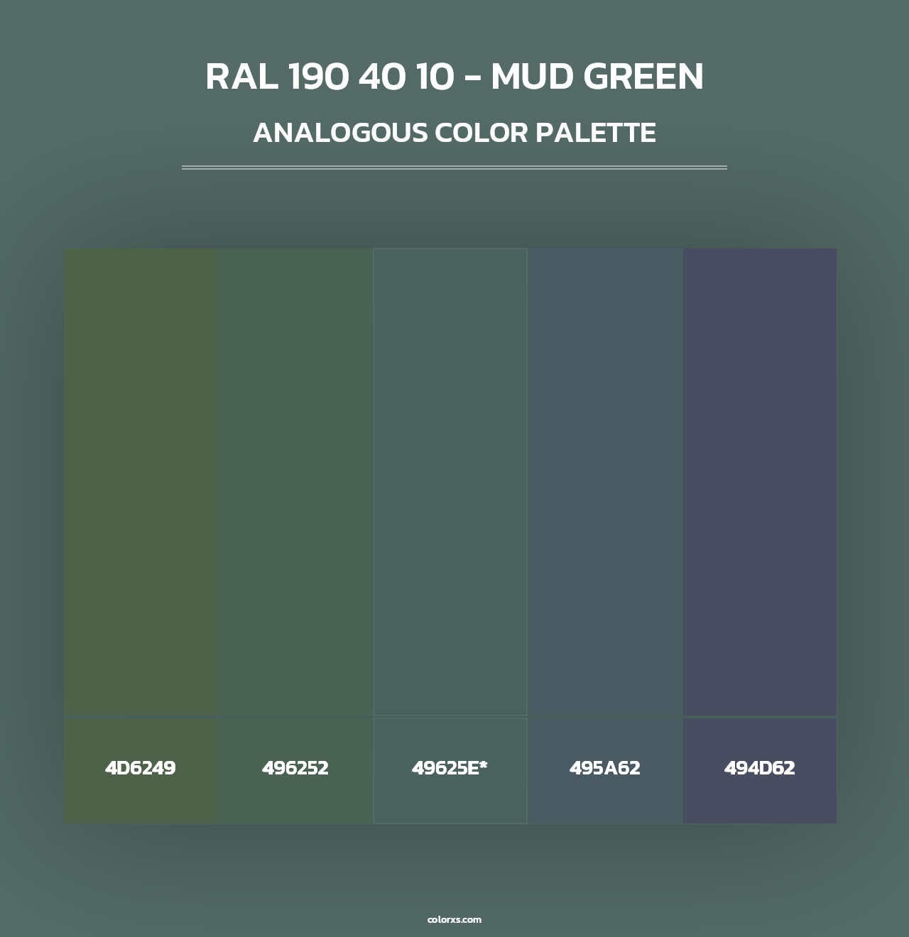 RAL 190 40 10 - Mud Green - Analogous Color Palette