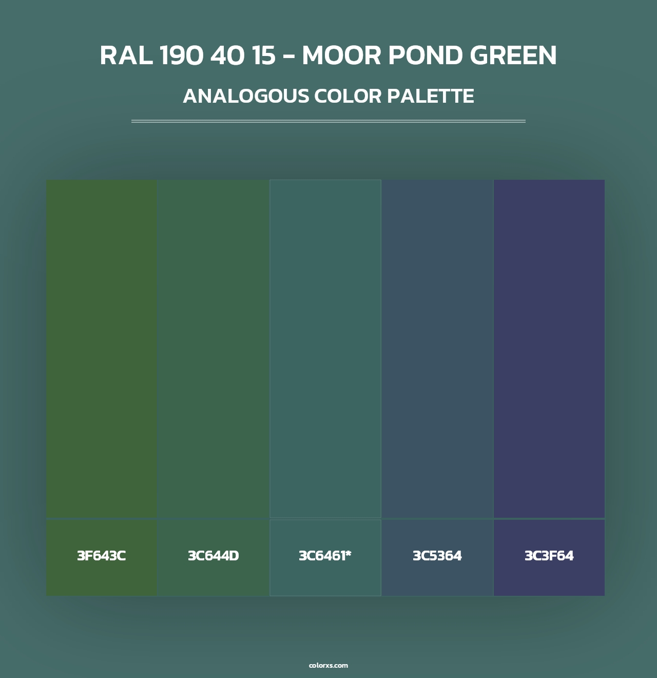 RAL 190 40 15 - Moor Pond Green - Analogous Color Palette