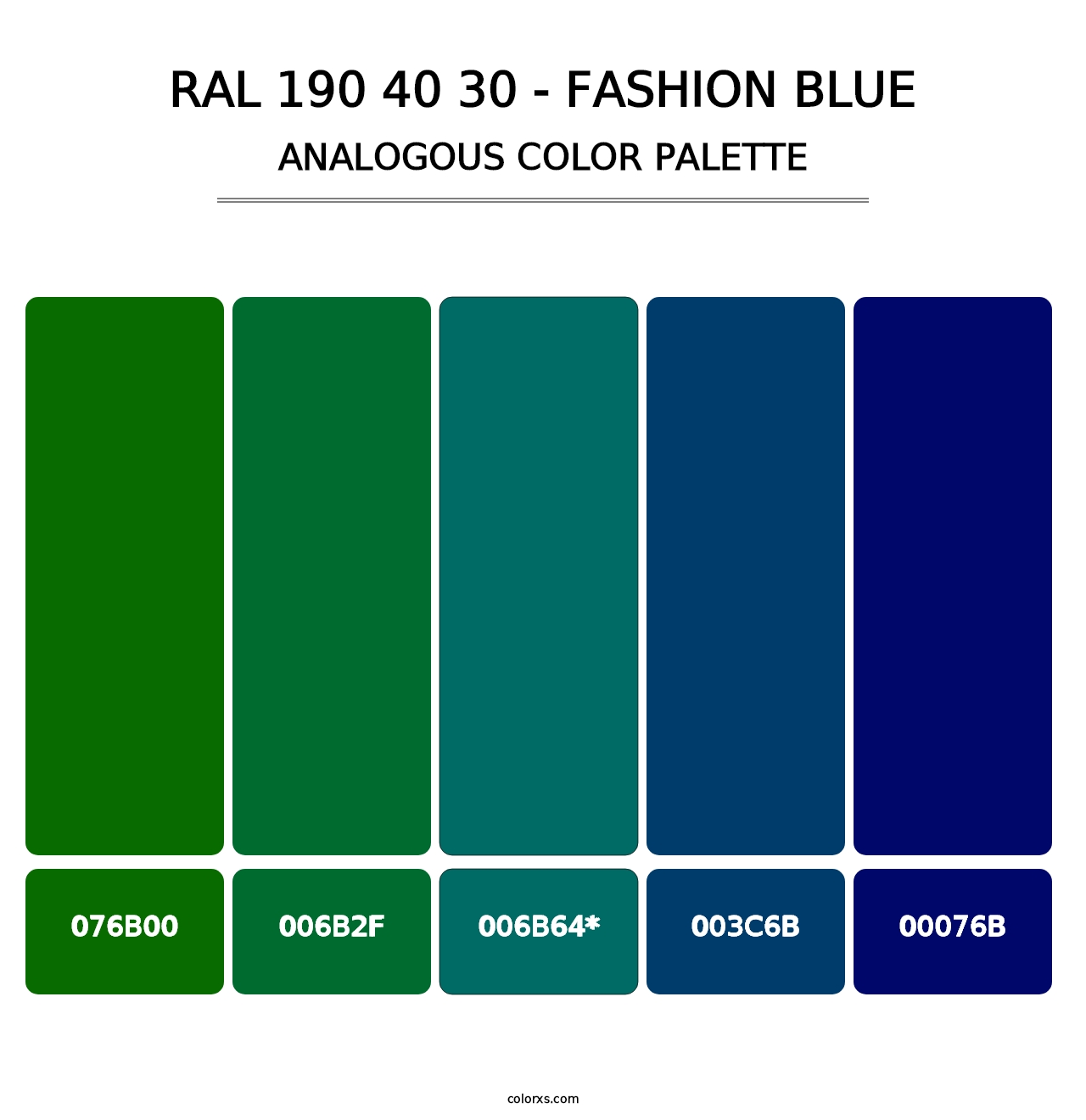 RAL 190 40 30 - Fashion Blue - Analogous Color Palette