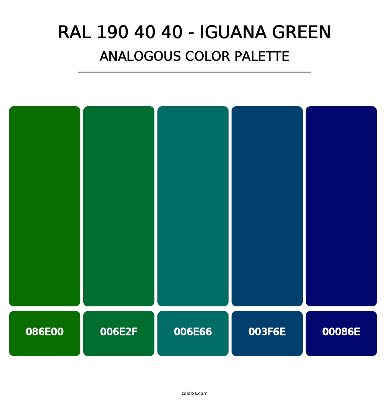 RAL 190 40 40 - Iguana Green - Analogous Color Palette