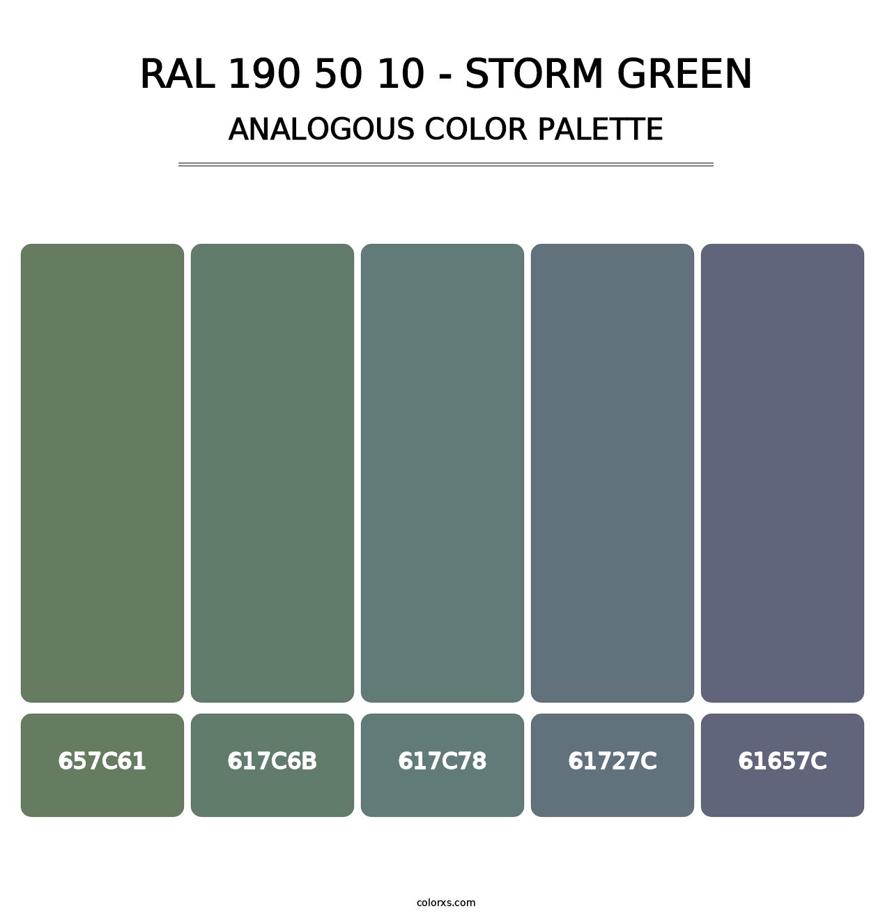 RAL 190 50 10 - Storm Green - Analogous Color Palette