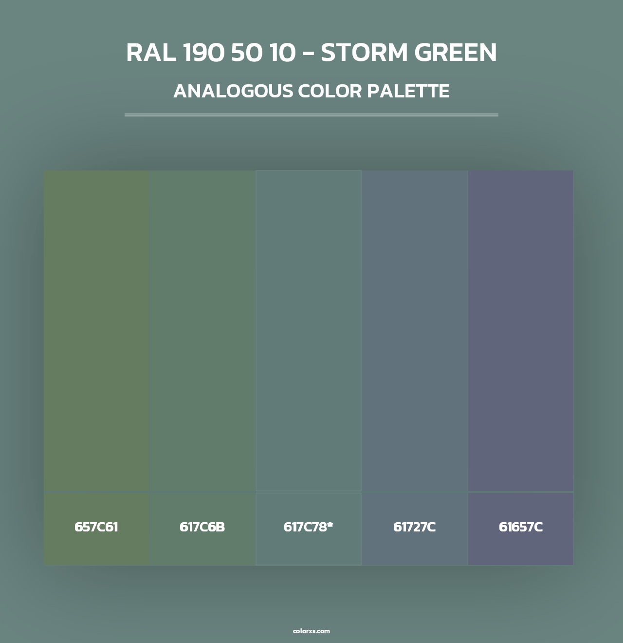 RAL 190 50 10 - Storm Green - Analogous Color Palette