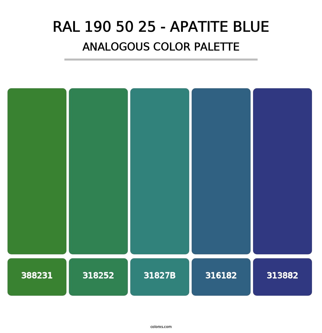 RAL 190 50 25 - Apatite Blue - Analogous Color Palette