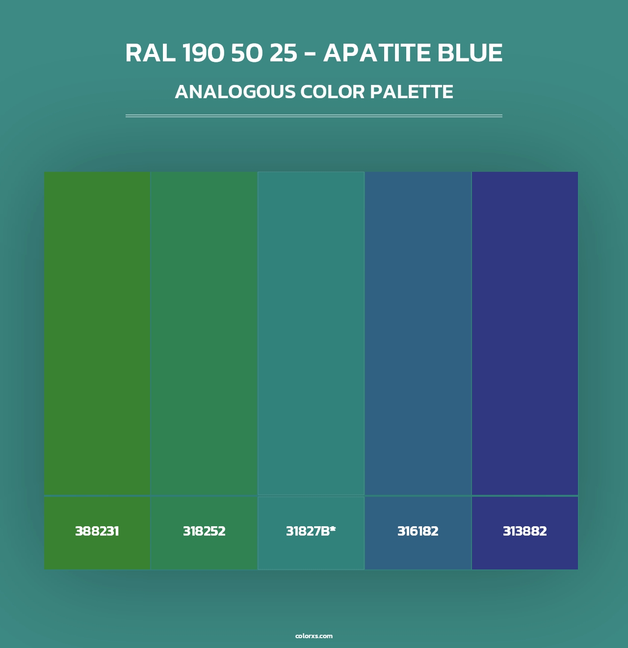RAL 190 50 25 - Apatite Blue - Analogous Color Palette