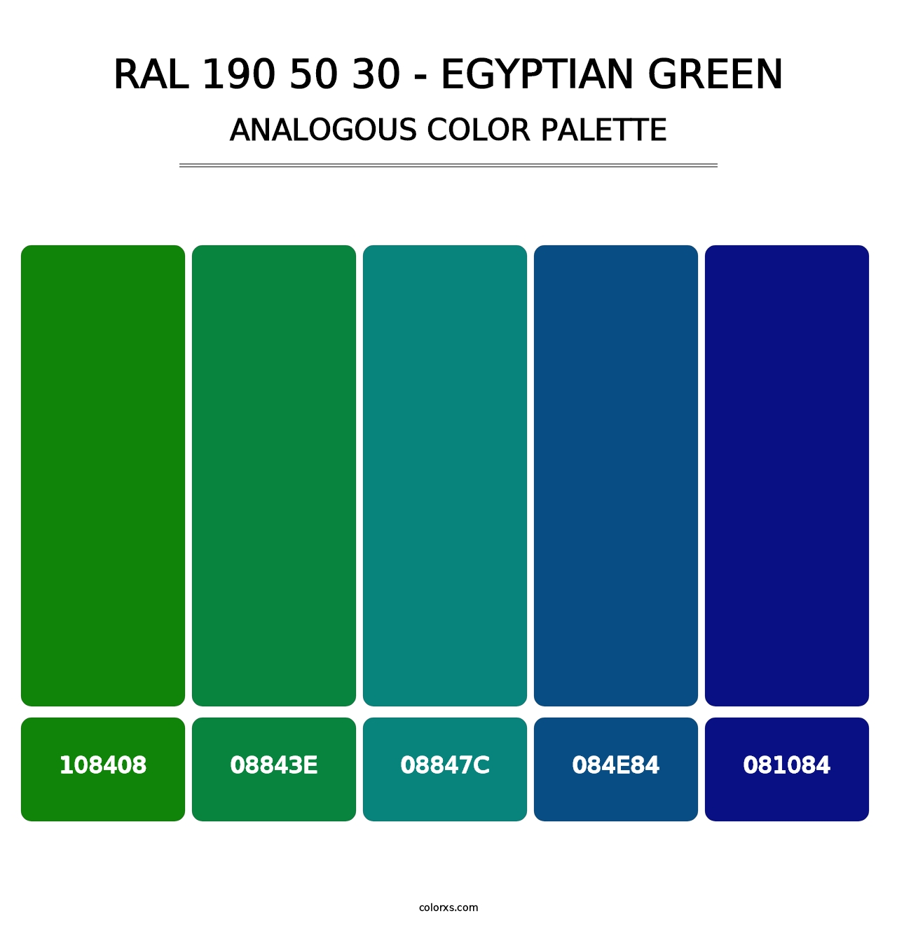 RAL 190 50 30 - Egyptian Green - Analogous Color Palette