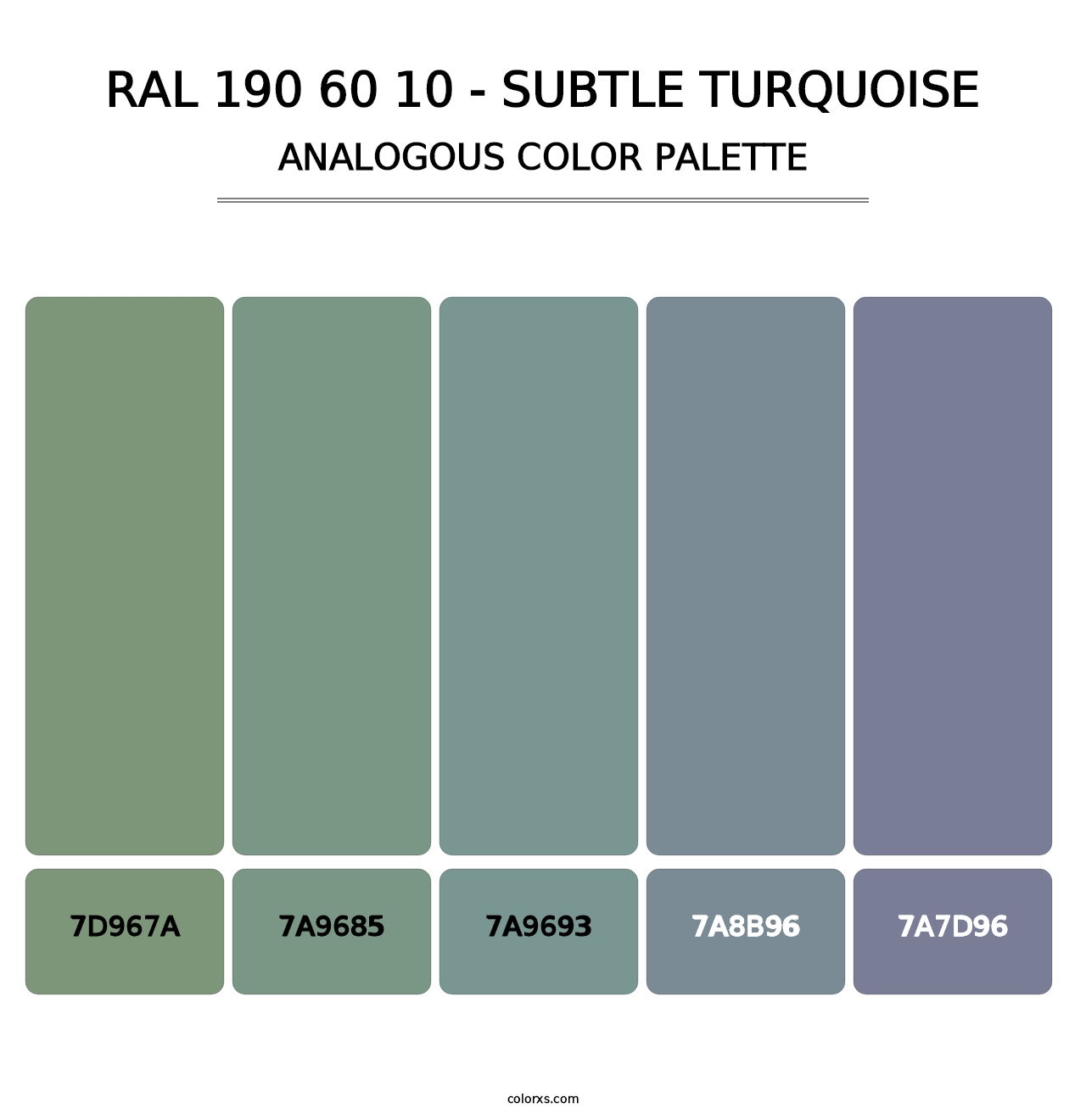 RAL 190 60 10 - Subtle Turquoise - Analogous Color Palette