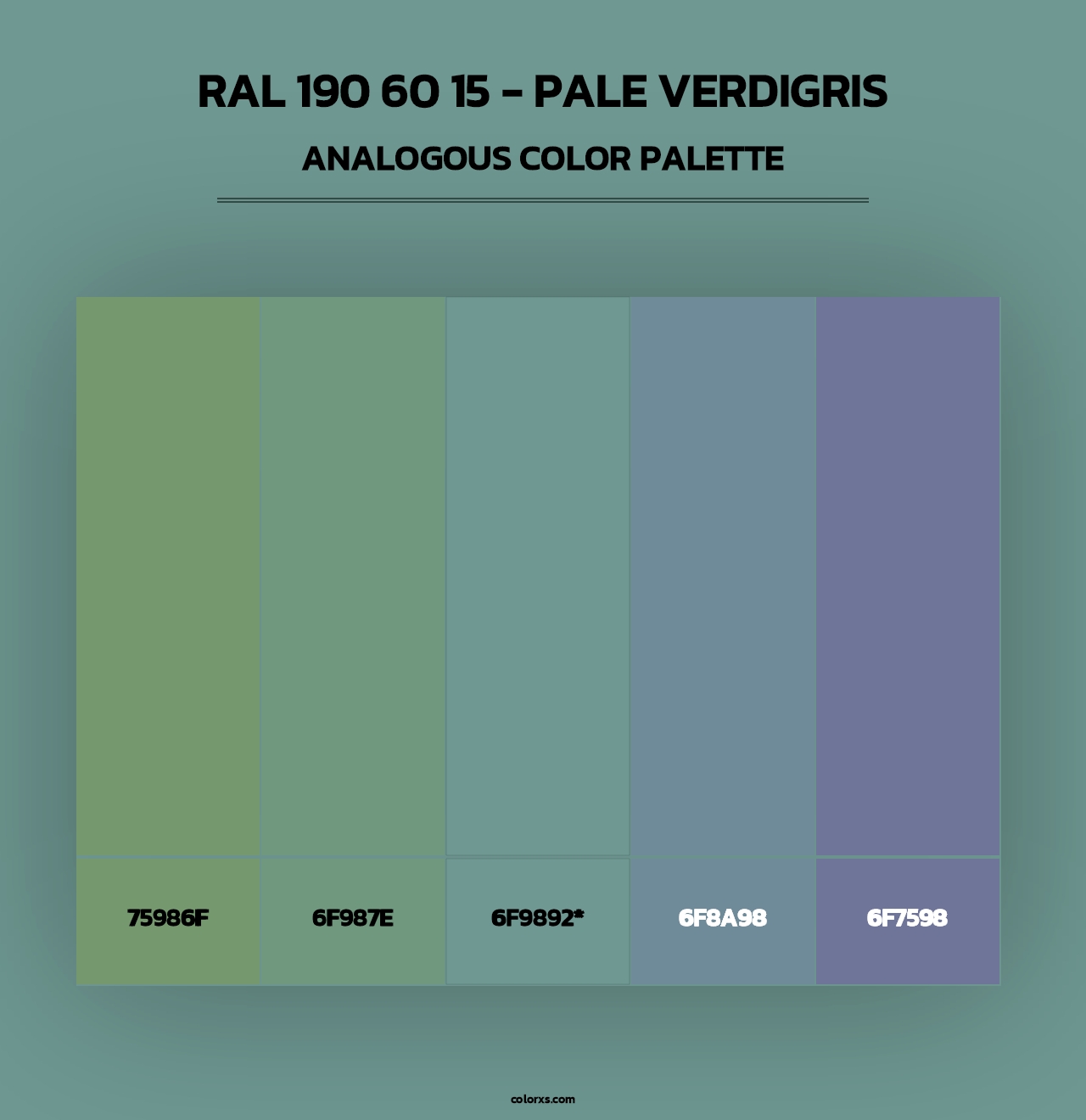 RAL 190 60 15 - Pale Verdigris - Analogous Color Palette